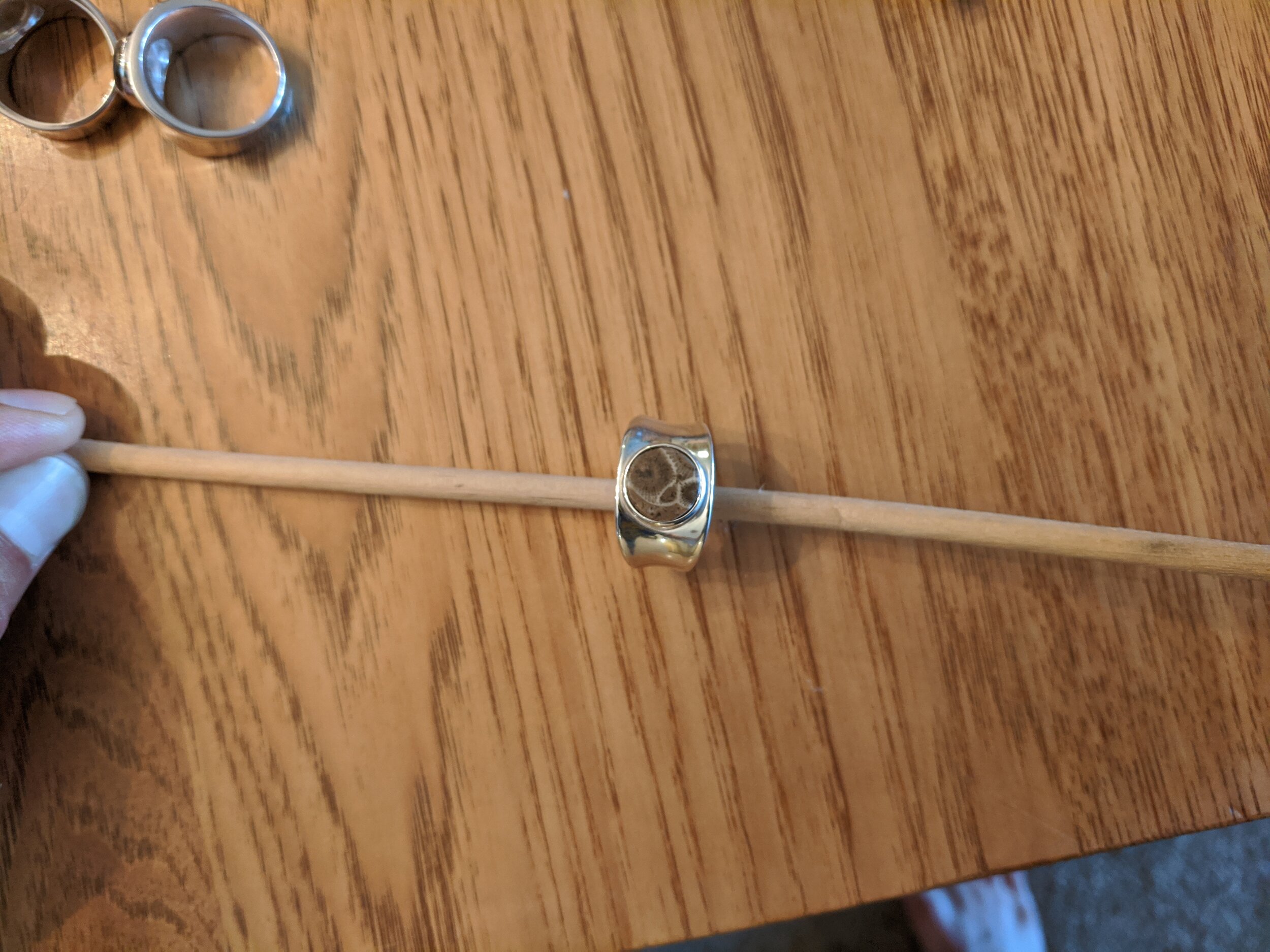 Petoskey Stone Ring - Sterling Silver SIZE 9