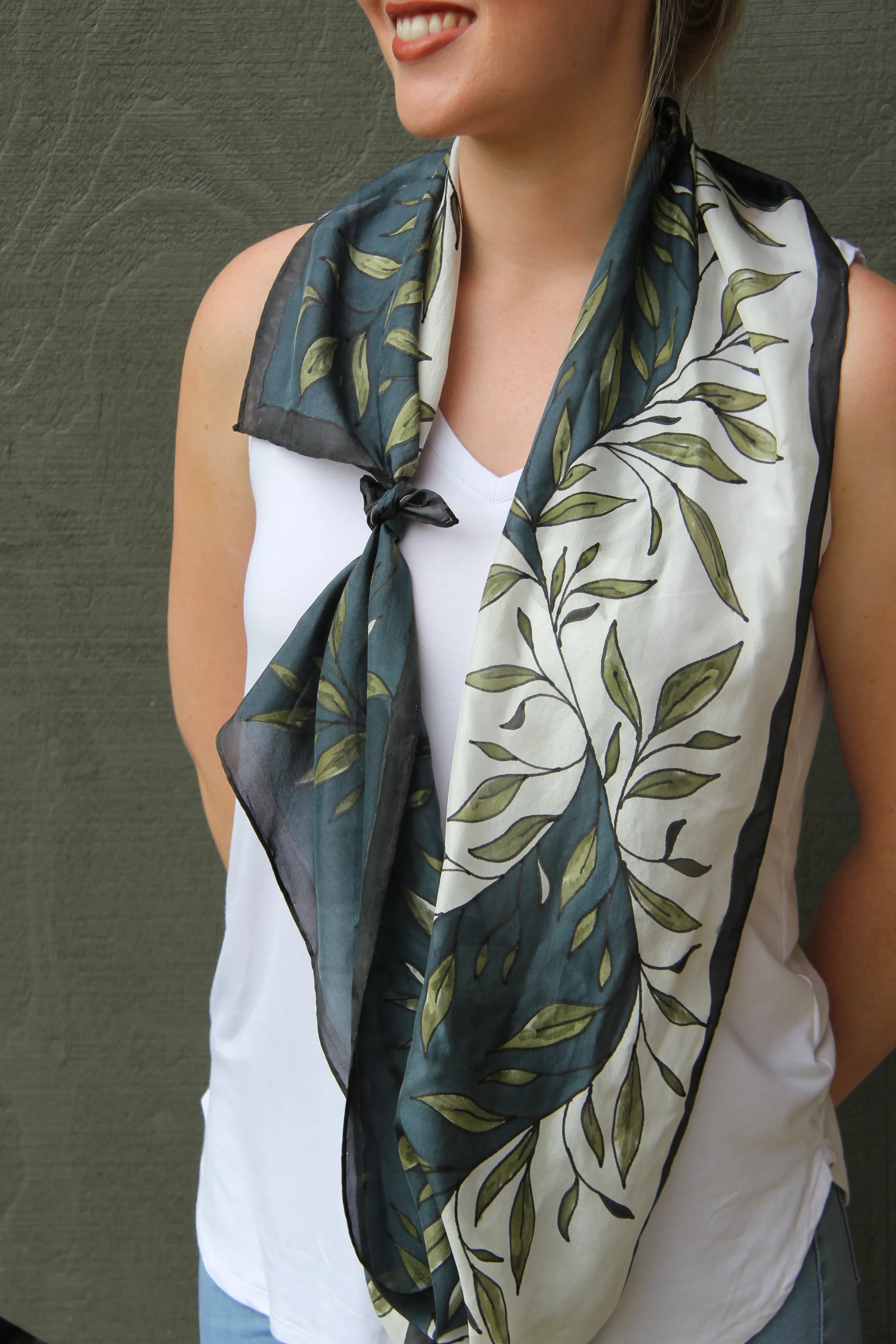 The Eucalyptus Sketch Silk Scarf-Terra Australis Collection
