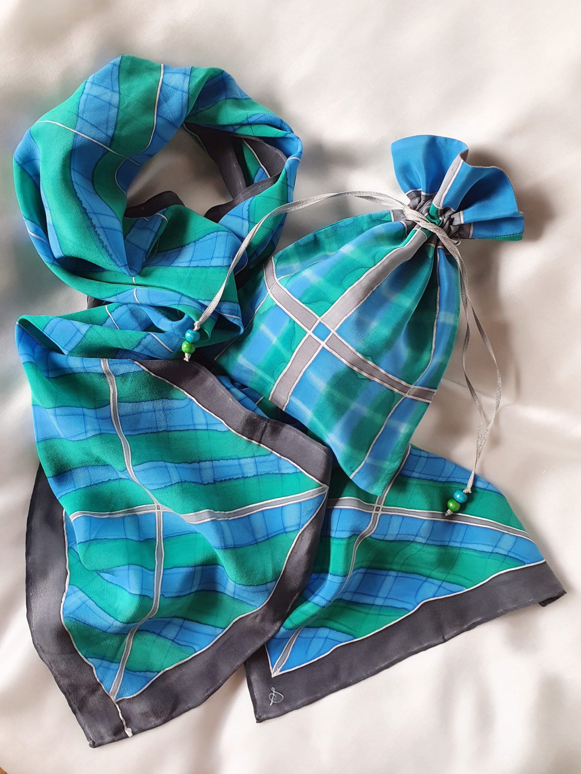 Potli Bundle- Plaid Blue