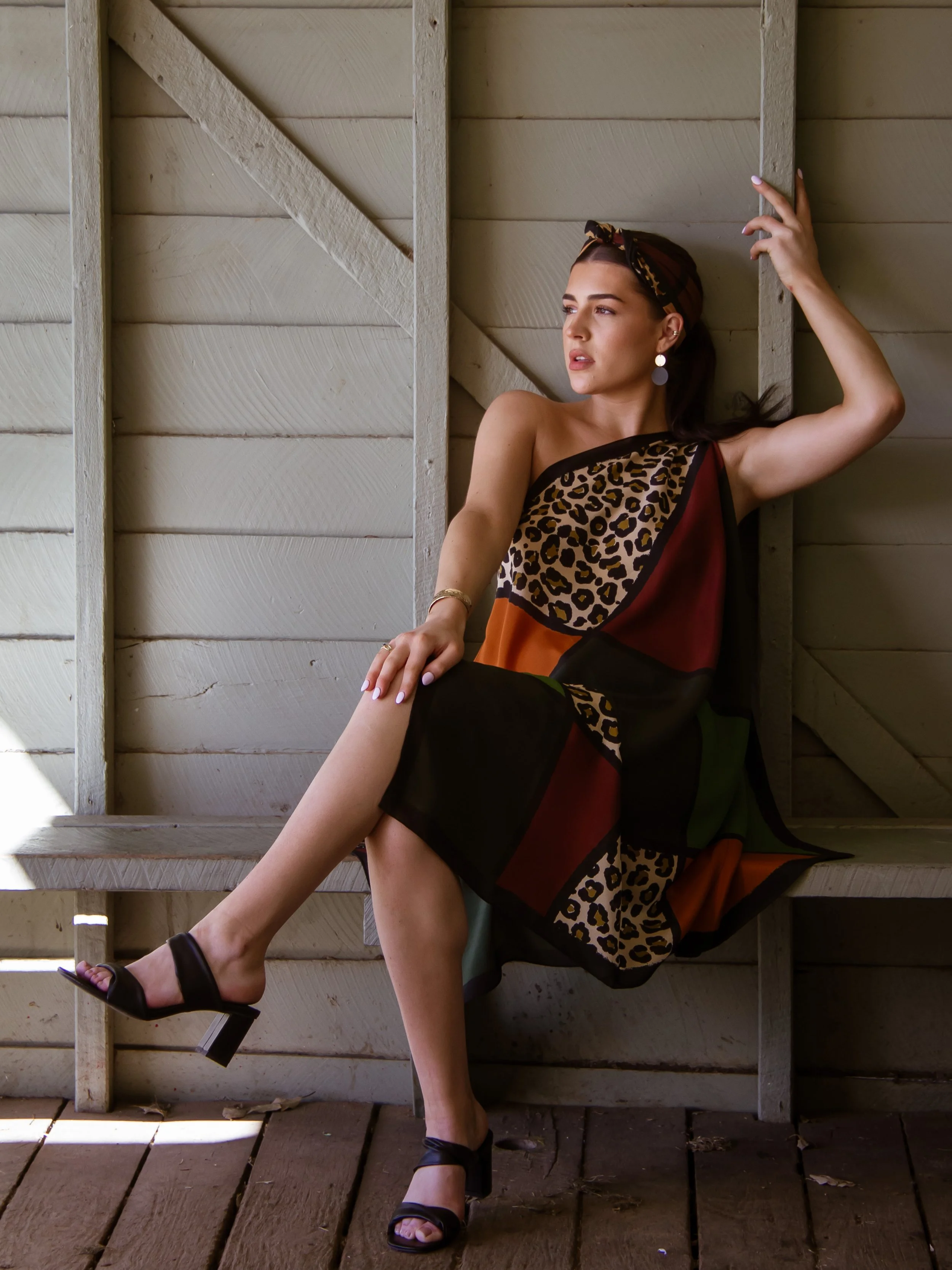 Elusive Feline leopard print silk dress