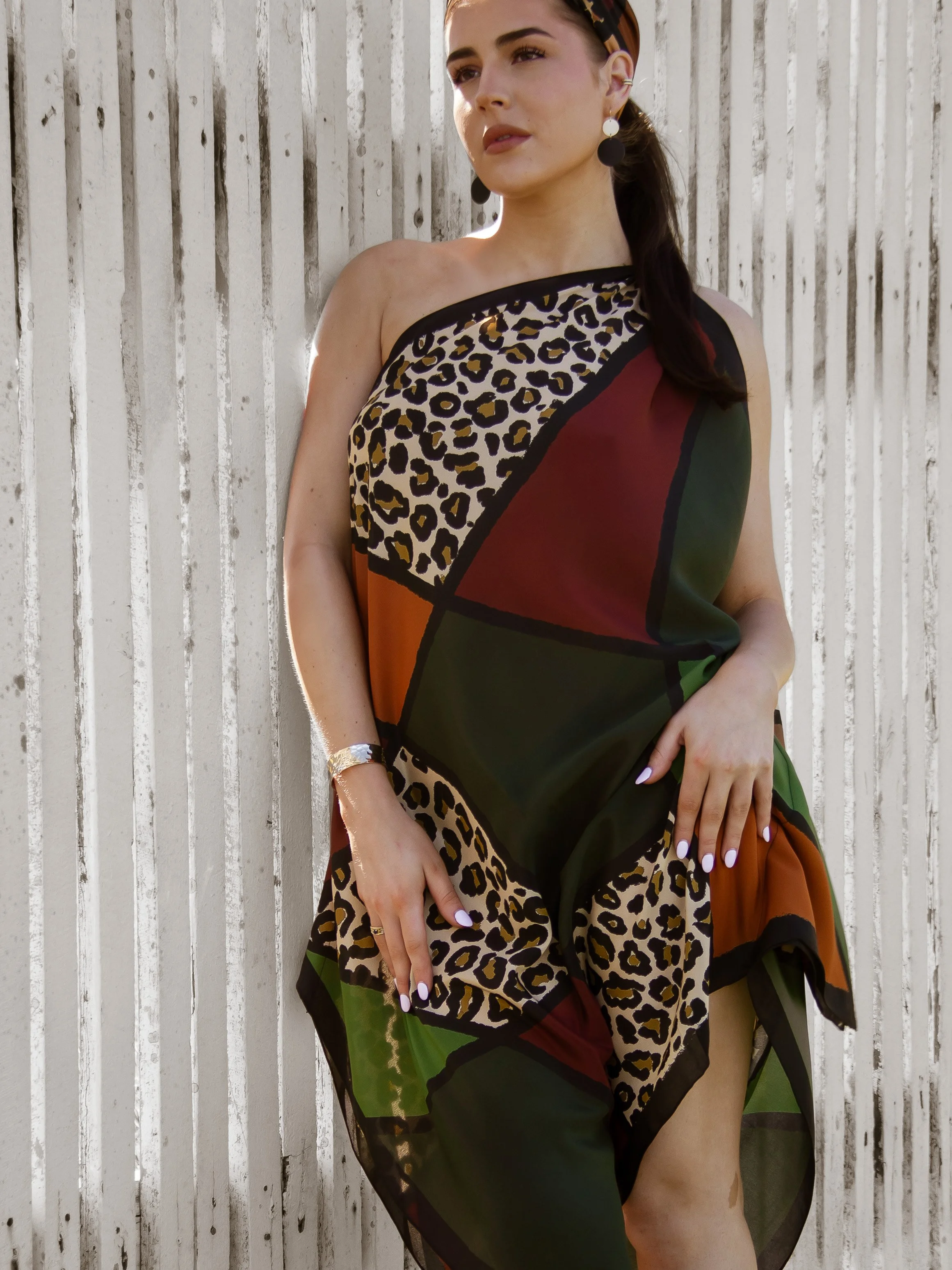 Elusive Feline leopard print silk dress