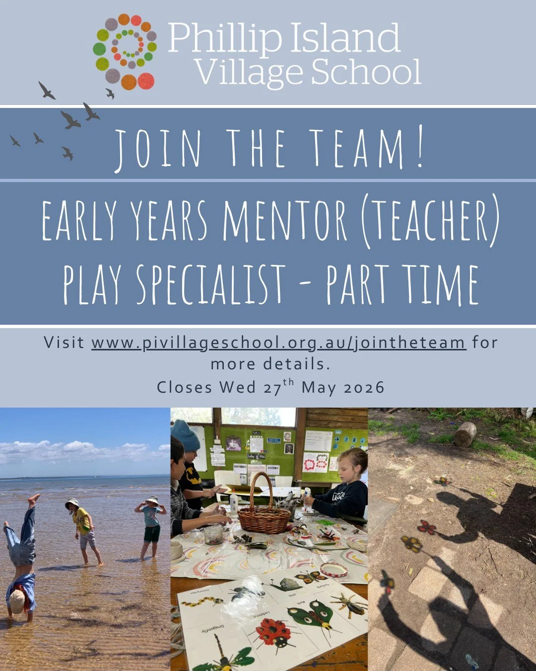We are seeking a passionate educator with demonstrated expertise in play-based learning and early childhood pedagogy to join us at Phillip Island Village School in Semester 2. 

Do you have a strong understanding of the educational value of play, and