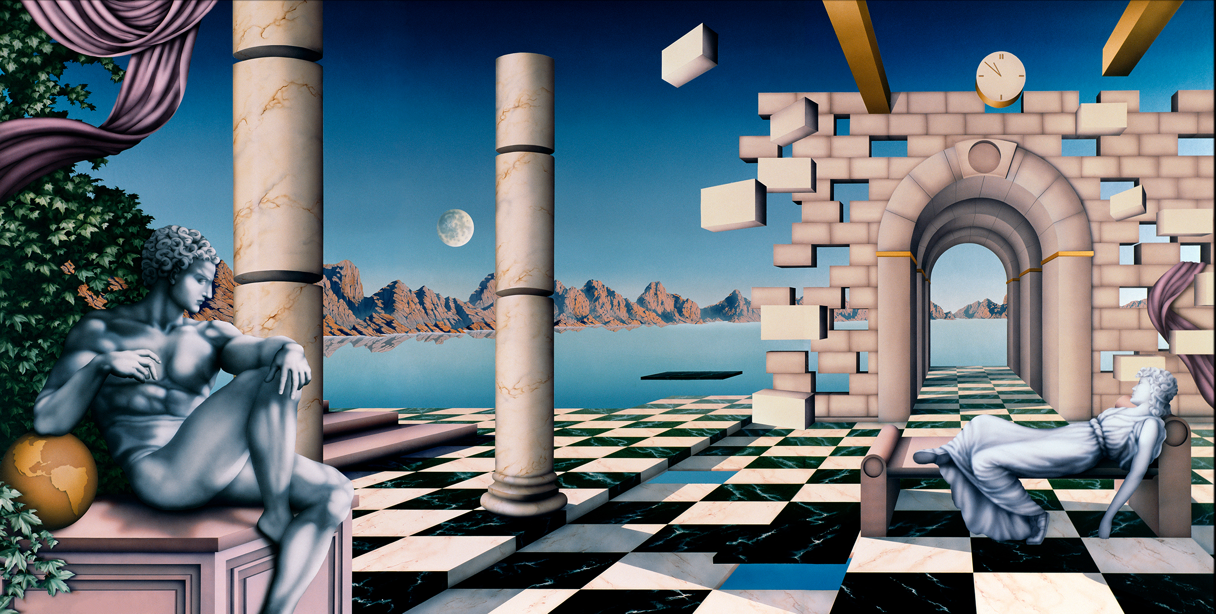 Andiamo, 1988:  Acrylic and varnish on board,  72 x 144 in (183 x 366 cm)