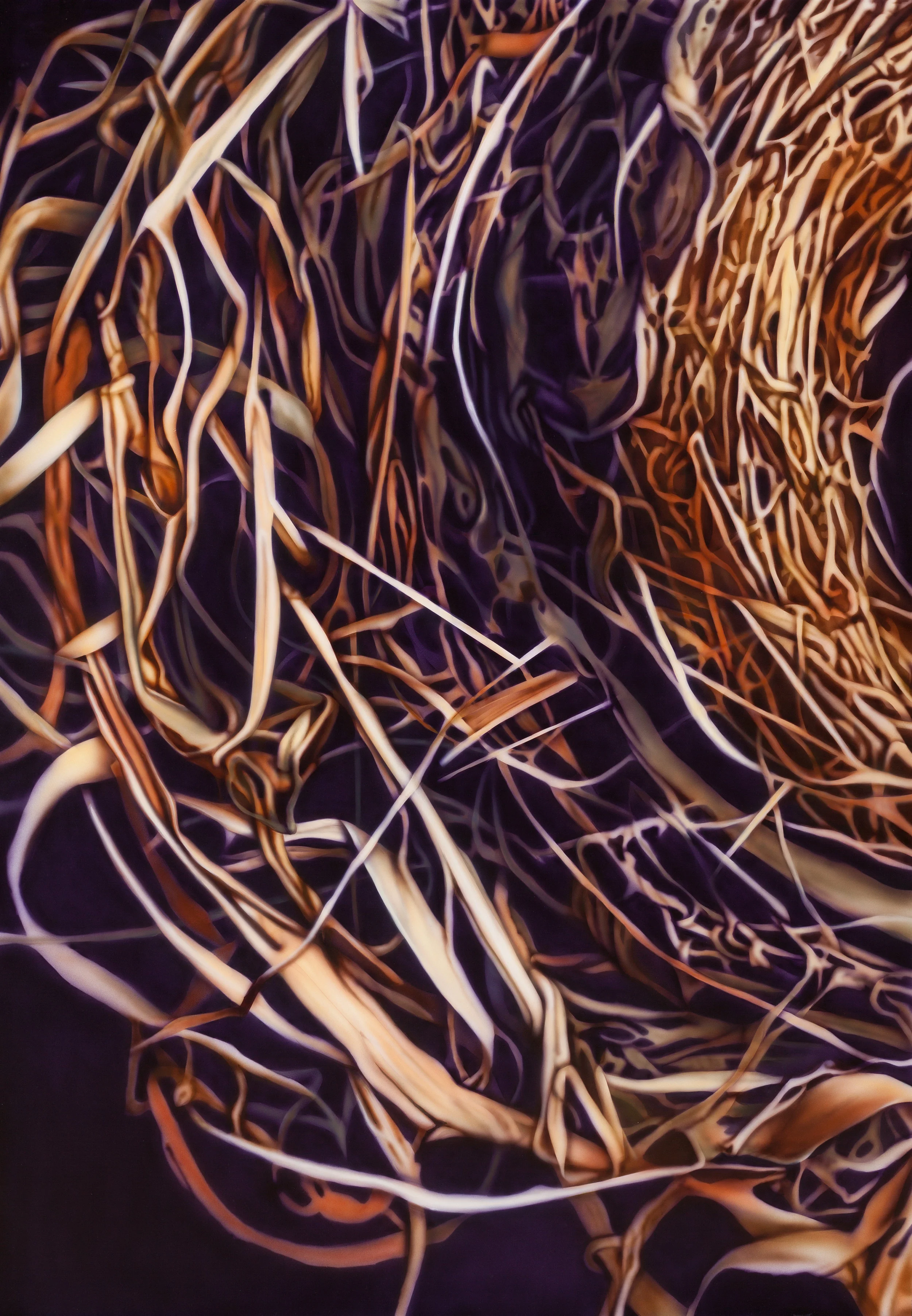 Nesting, 2012: Acrylic and varnish on board, 60 x 42 in (152 x 107 cm)