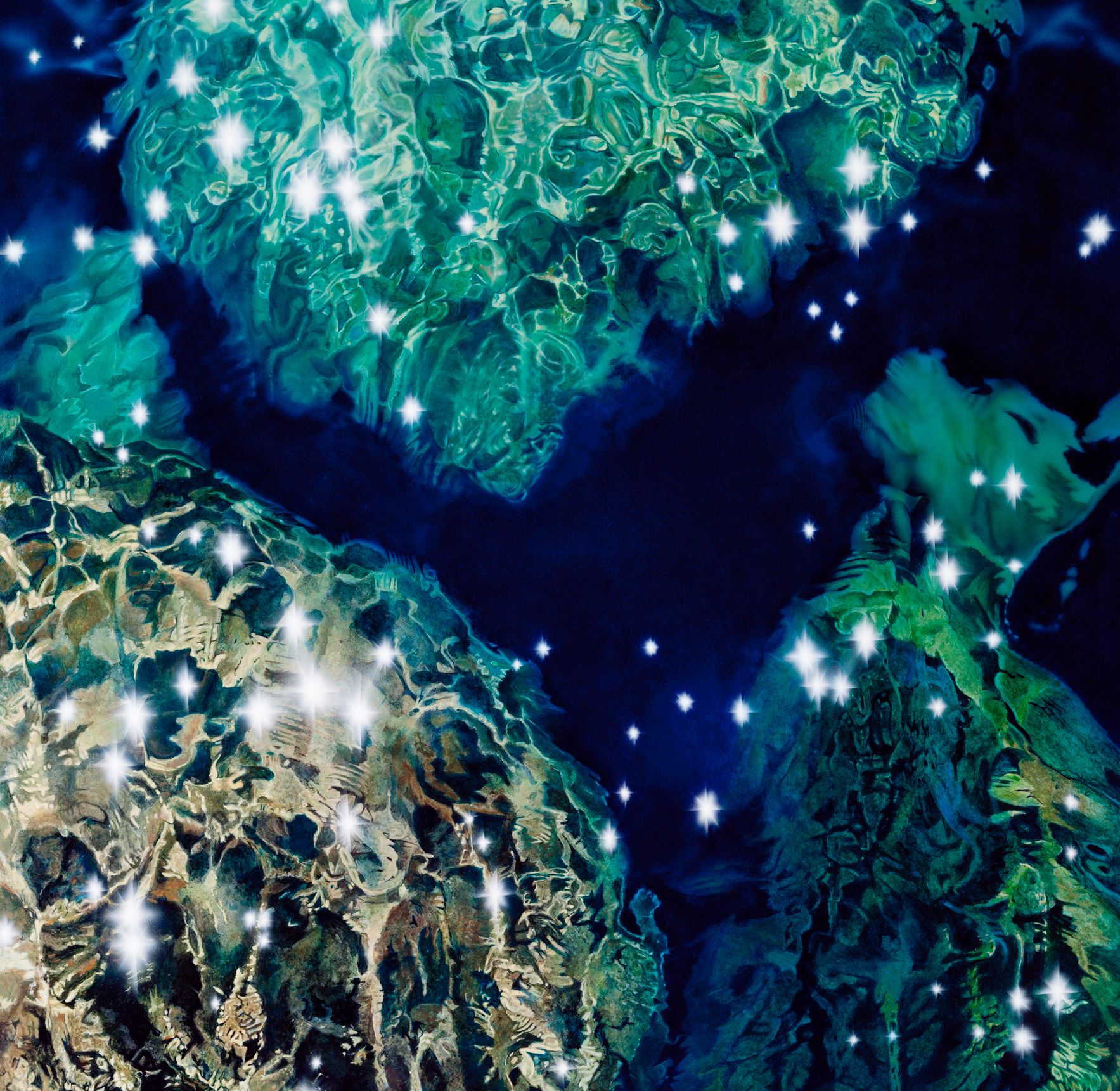 Andromeda, 2009: Acrylic and varnish on board, 48 x 48 in (122 x 122 cm)