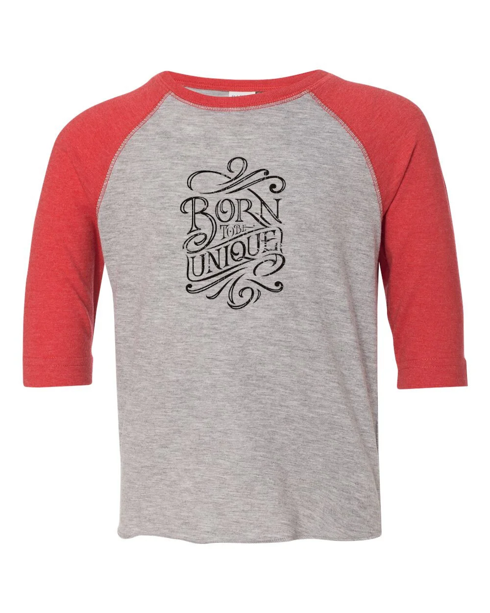 Kid/Toddler, Baseball Tee, Born To Be Unique, Black Font