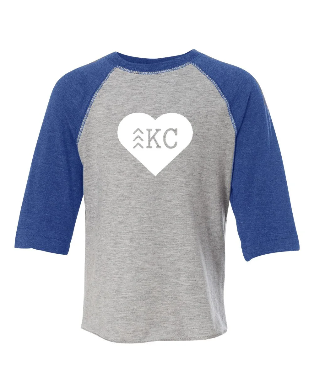 Kid/Toddler, Baseball Tee, KC Heart, White Font