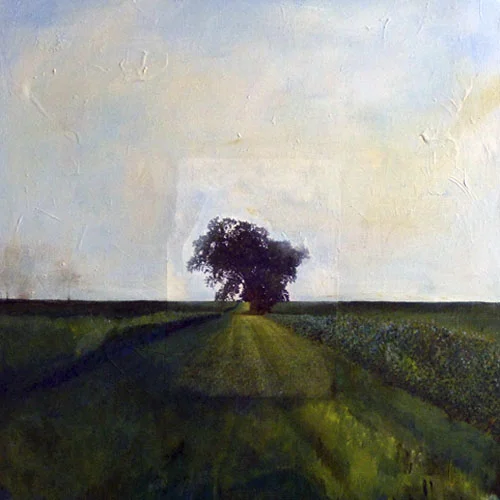 Lone Tree 24x24, mixed media, acrylic on canvas