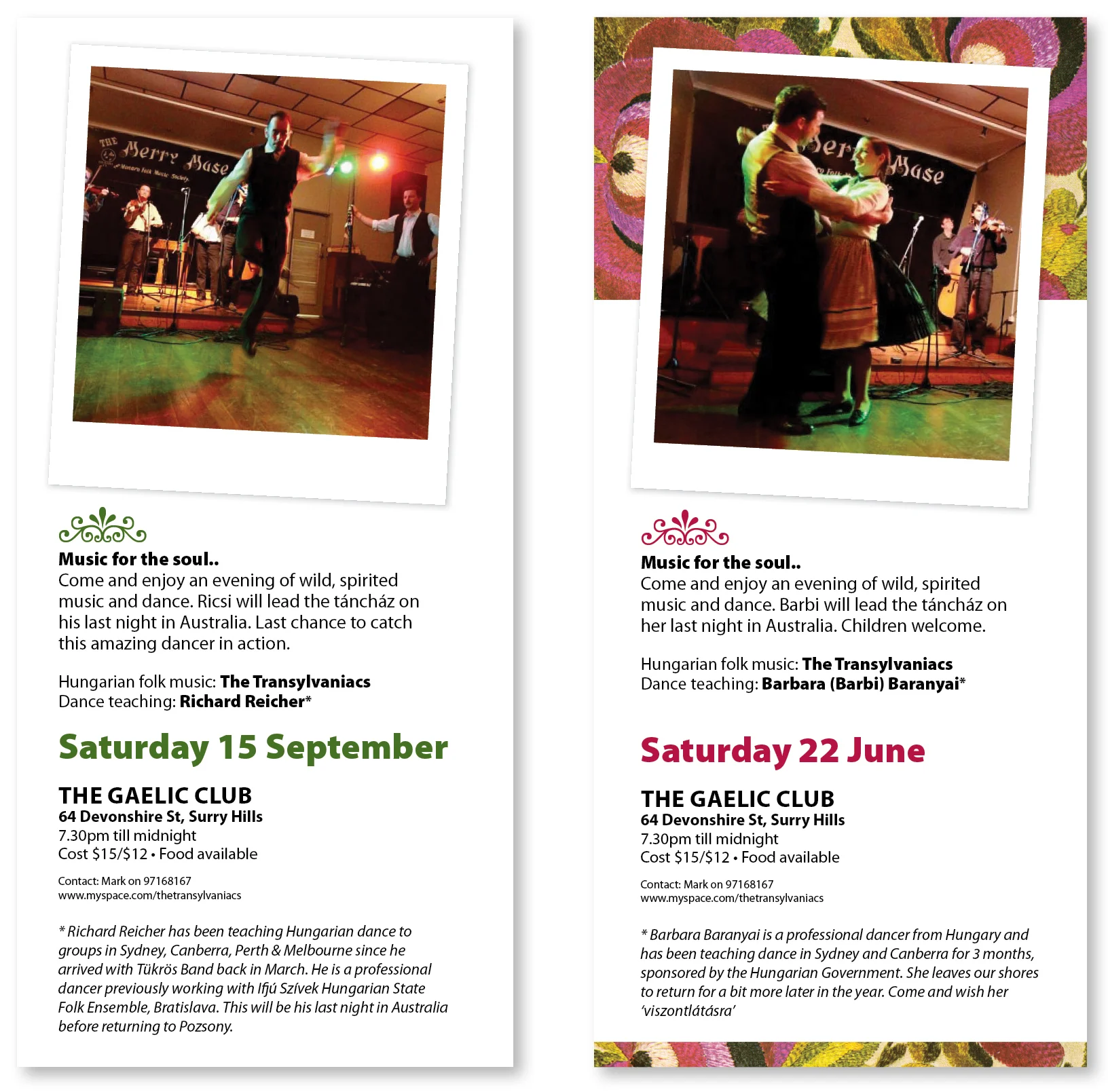 The Gaelic Club, Surry Hills, 2012 and 2013