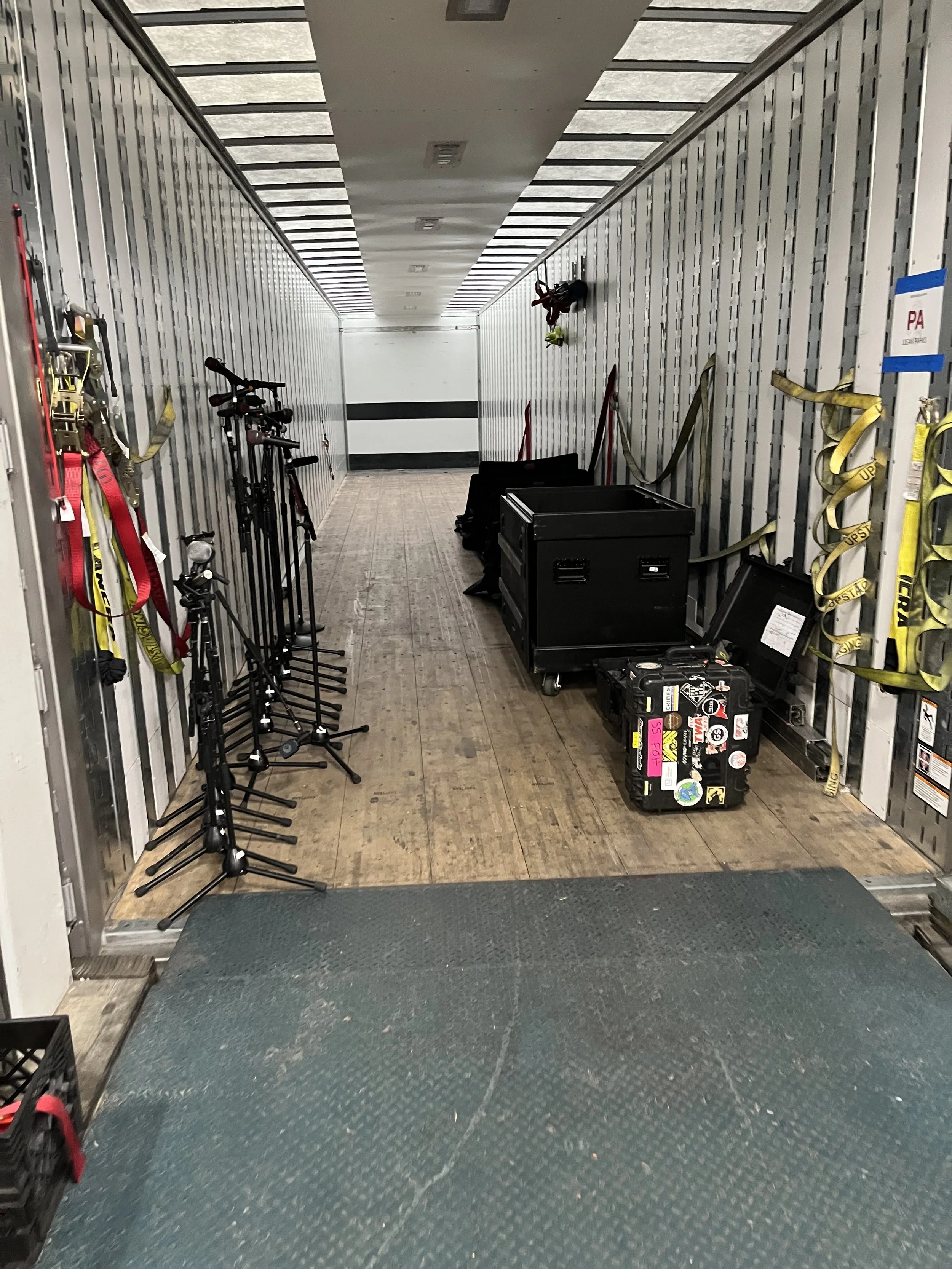 Using an empty truck to prep mics and store deads