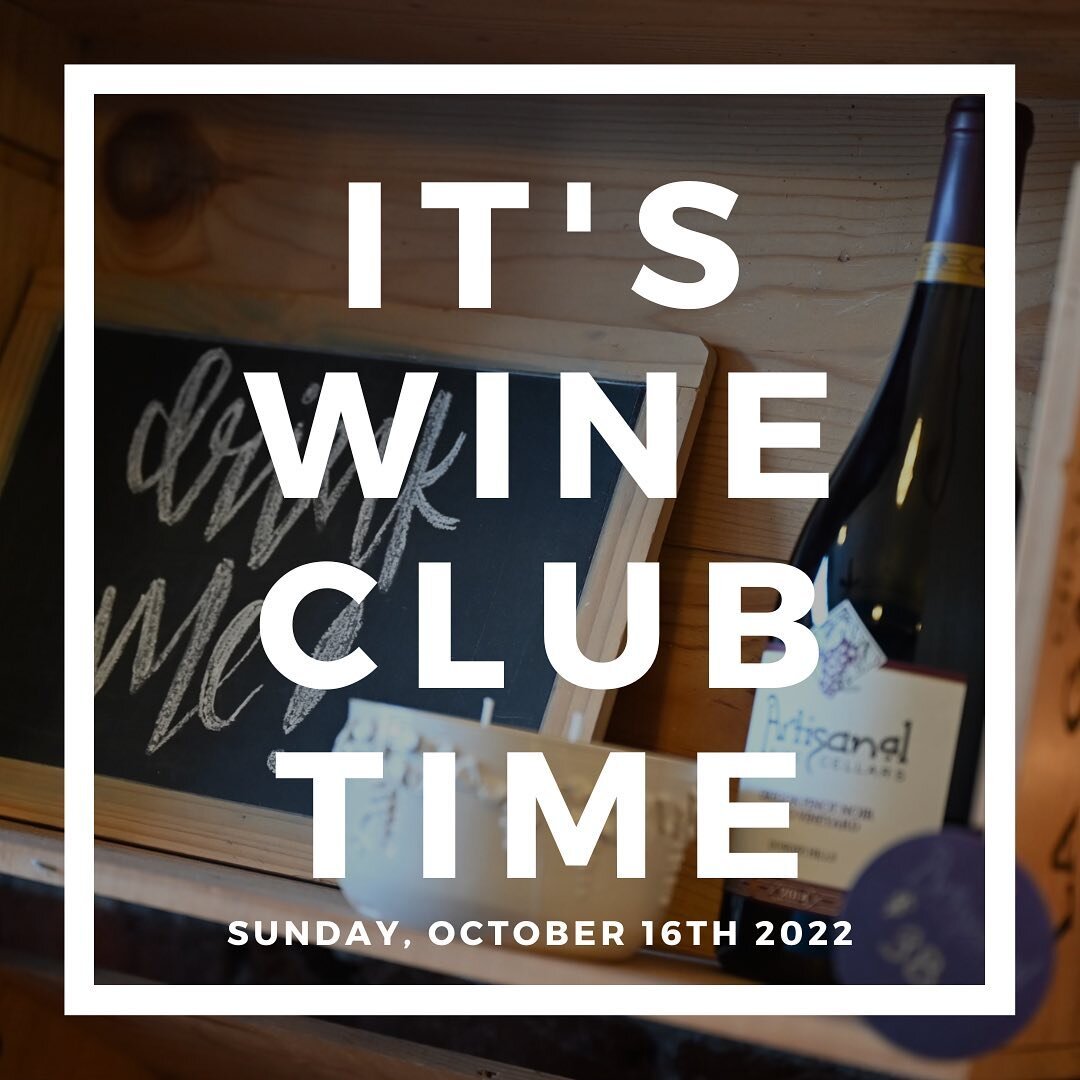 CLUB MEMBERS

Our Wine Club Pick-Up Party is happening THIS Sunday!

Join us from 1pm to 4pm for delicious wine and music by @el_arte_de_viloria!

PLUS! All members who come in for their club package will have early access to our November NEW release