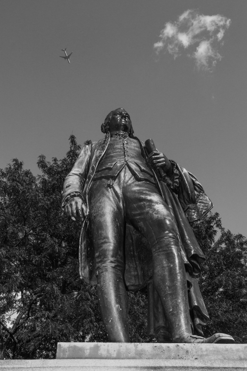 A statue of Alexander Hamilton, the founder of Paterson.