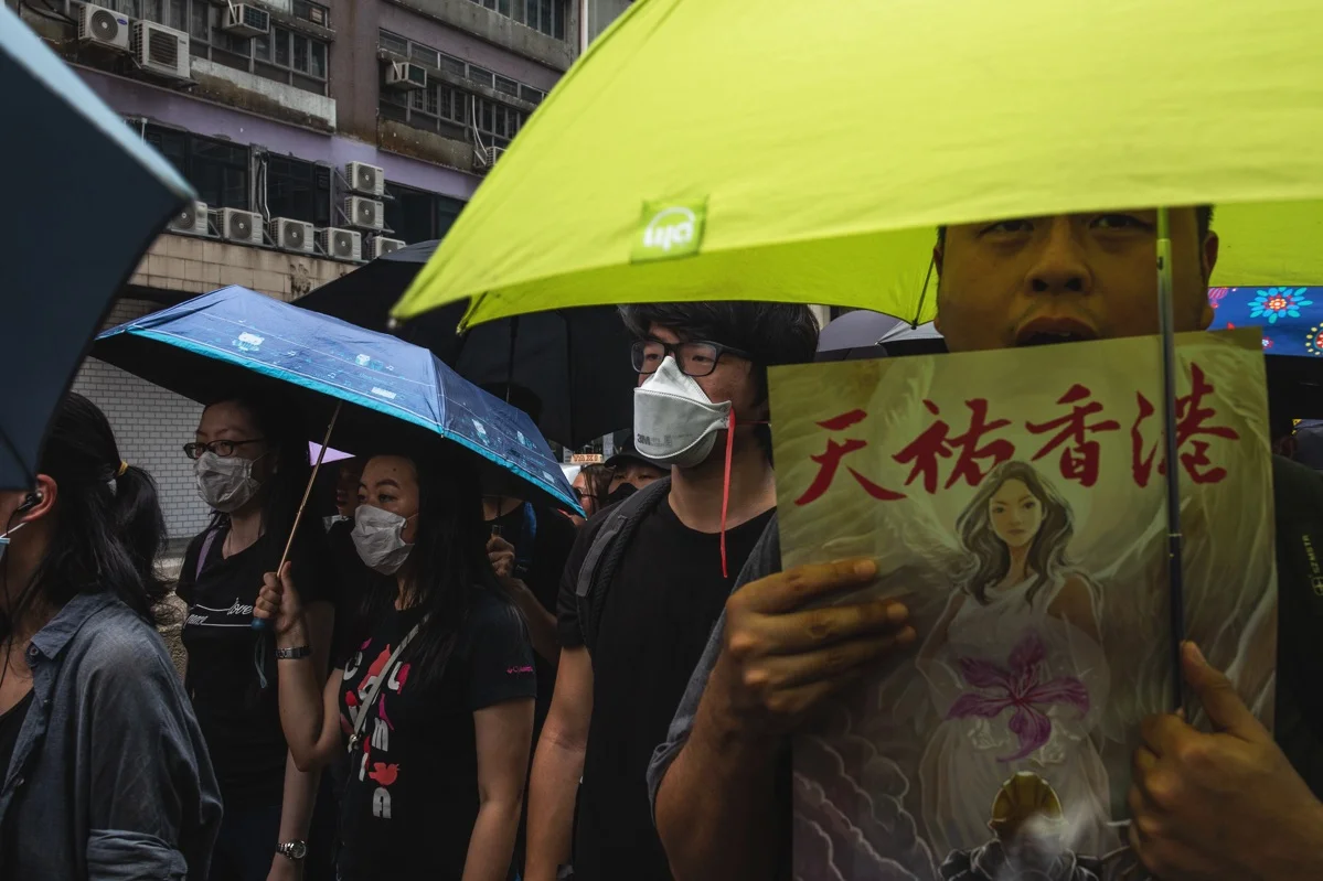 19.08.24 - Peaceful protestors marching in Kwun Tong.