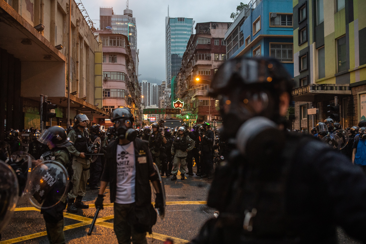 19.08.25 - Police during clearance operations.