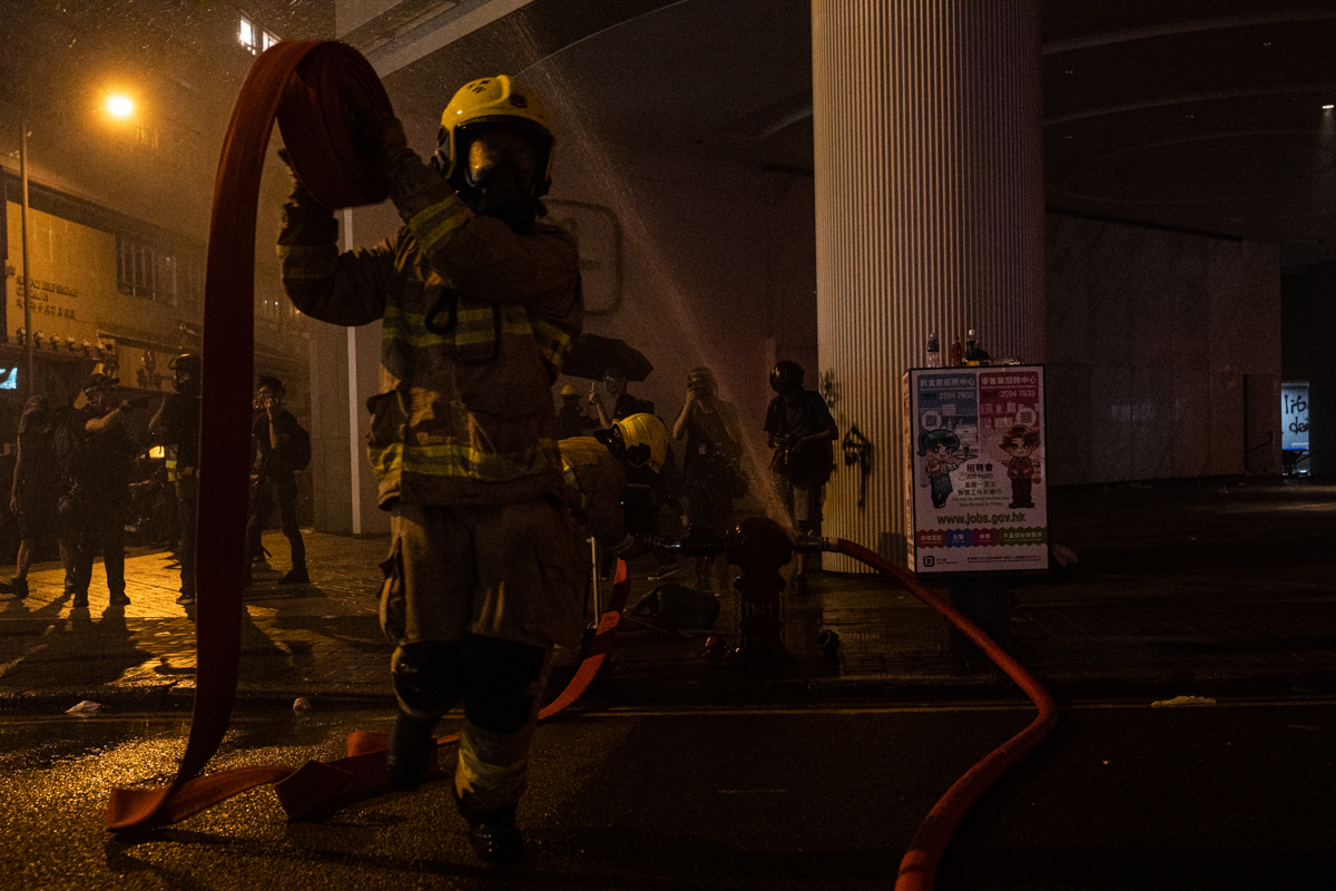 Heroic fireman image.