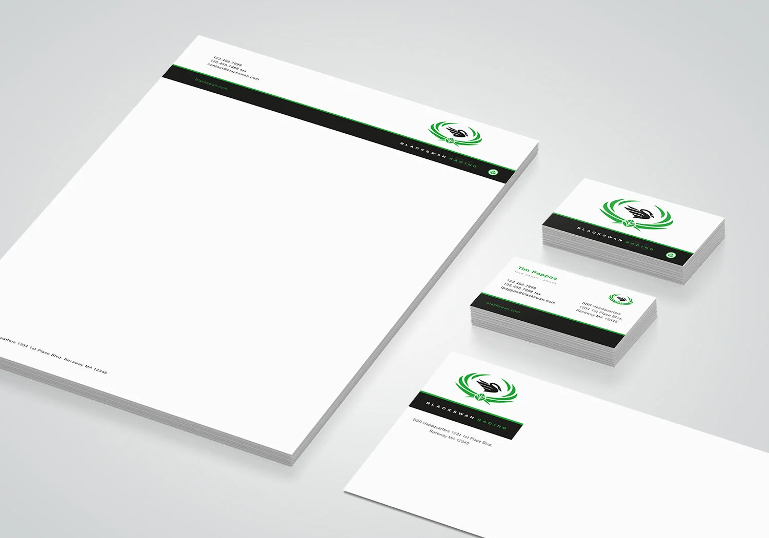 Letterhead, Business Cards and Envelope