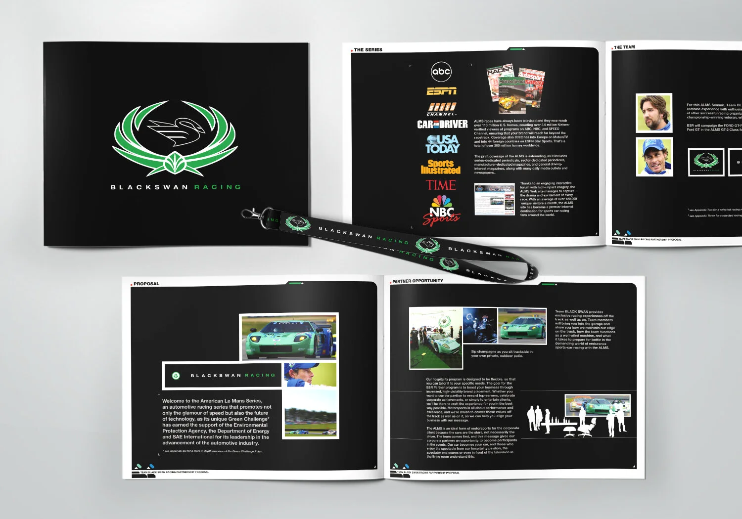 Sponsor Pitch Book (selected pages) and Promotional Lanyard