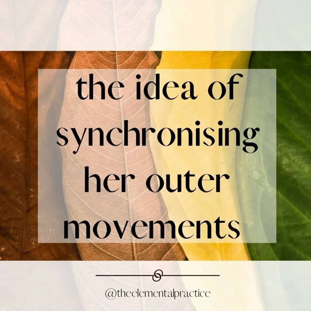 ATTUNING INSIDE, ADJUSTING OUTSIDE. so much in our modern society suggests linearity, uniformity and consistency, when in fact our body, like nature, moves in cycles. we land up pushing past our limits and squelching down our feelings to fit these im