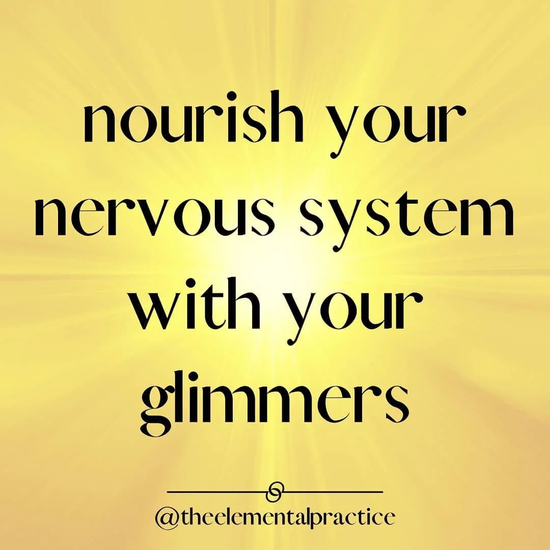 MY GO-TO GLIMMERS. Deb Dana speaks about how our nervous system health is shaped by connecting with our glimmers rather than just our triggers. We are programmed to have a negative bias, in service of our safety and survival. ⁣
.⁣
And yet, just like 