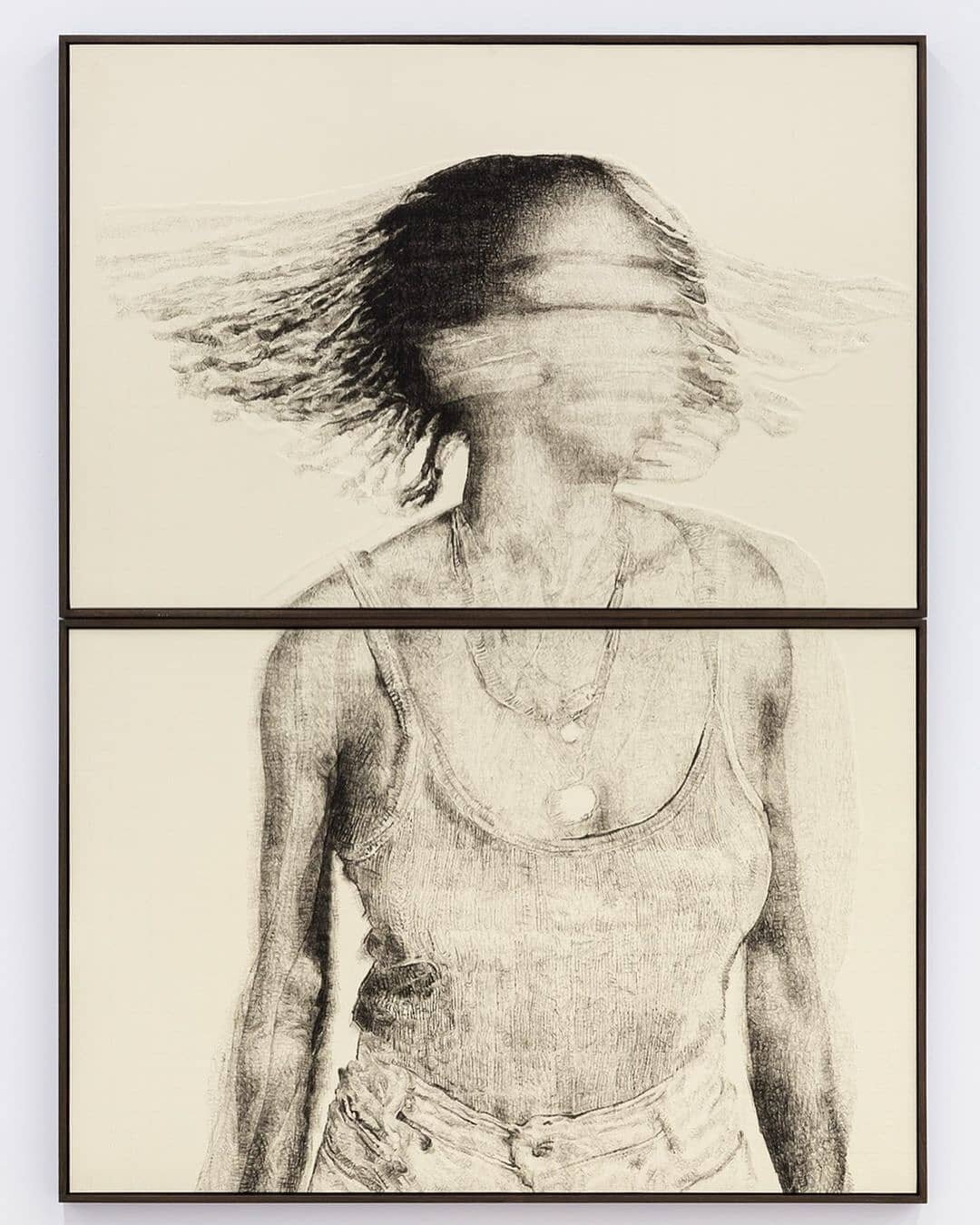 &ldquo;Breath as a Boundary&rdquo;. (2018). Kenturah Davis @kenturah
. oil paint applied with stamp letters with graphite grid on embossed mohachi paper. Reposted from @kenturah &quot;Thrilled to share that the @blantonmuseum acquired this drawing, w
