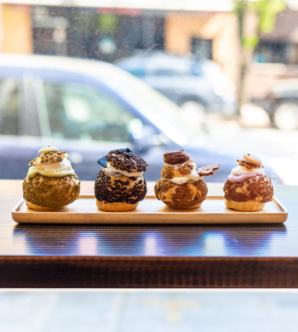 Delectable Cream Puffs, Cookies, and Matcha Brownies 