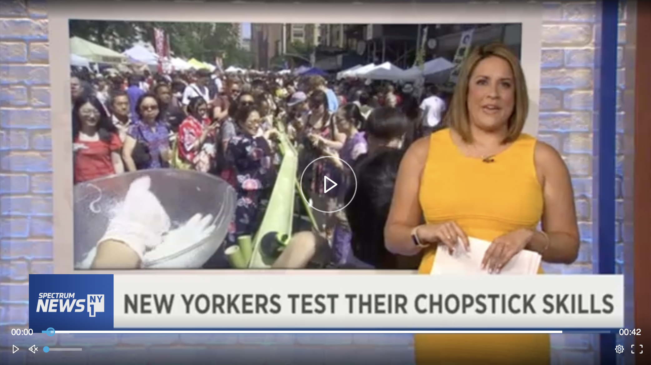 【SPECTRUM NEWS NY1】Foodies eat noodles from 40 foot long bamboo slide at Manhattan event