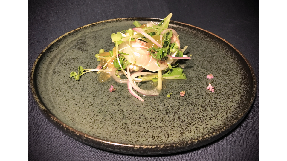Spring Madai from Hiroshima with Mizuna Green Salad