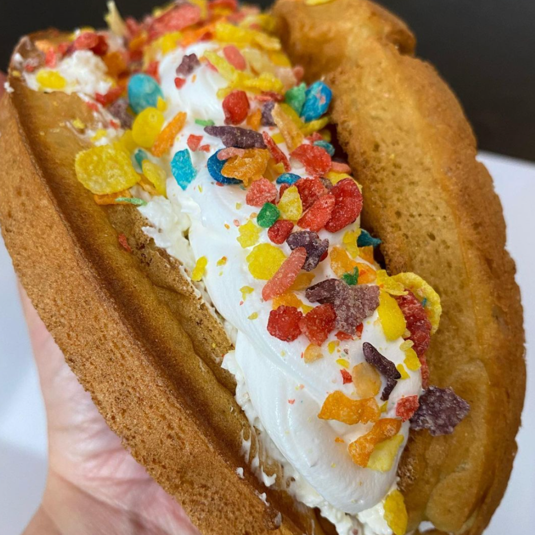 Mochi stuffed waffles by Moffle Bar