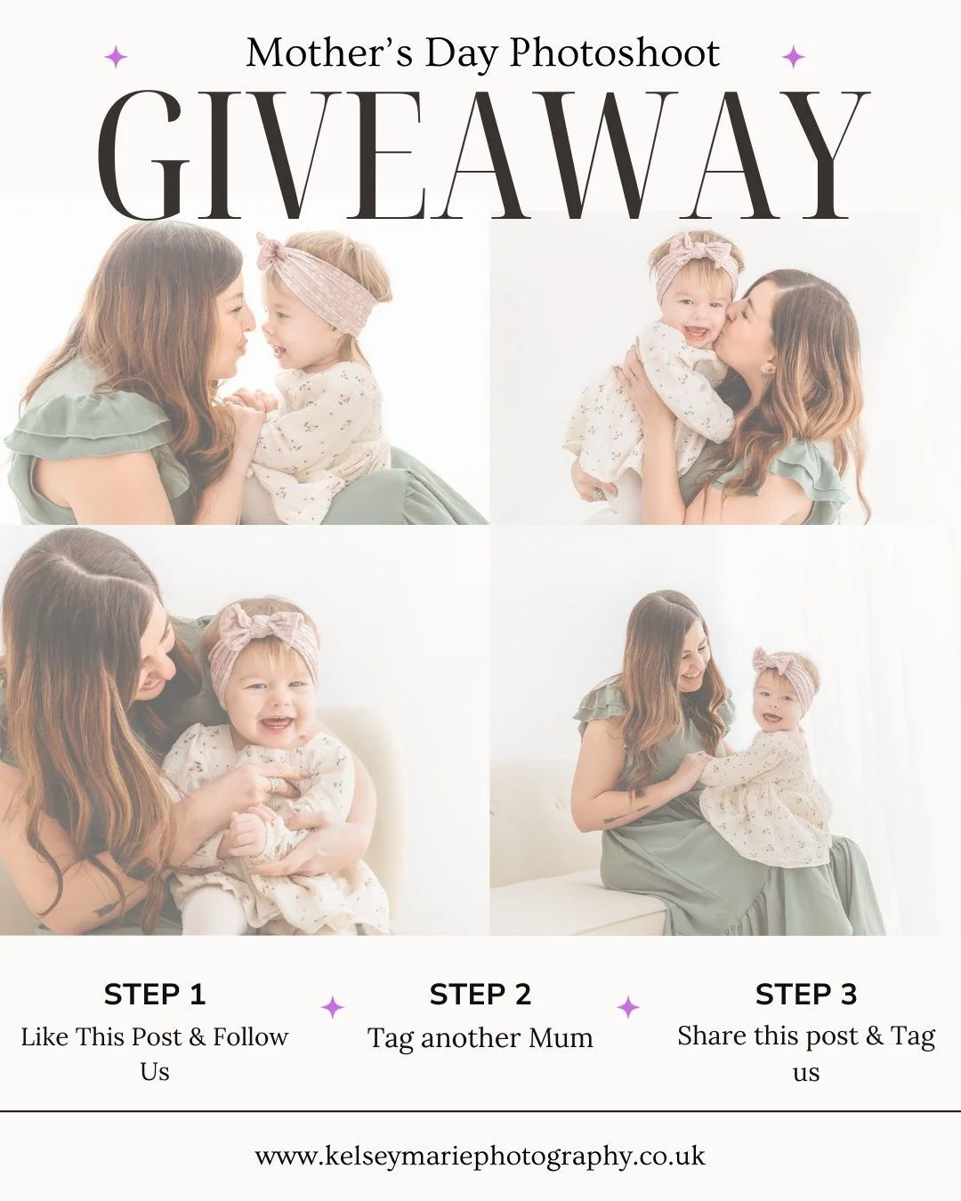 ✨ MOTHER&rsquo;S DAY GIVEAWAY ✨
Win a FREE Mother&rsquo;s Day Professional Photoshoot
Worth &pound;140!

To celebrate Mother&rsquo;s Day and those beautiful connections between mums and their loved ones, I&rsquo;m giving one lucky family the chance t