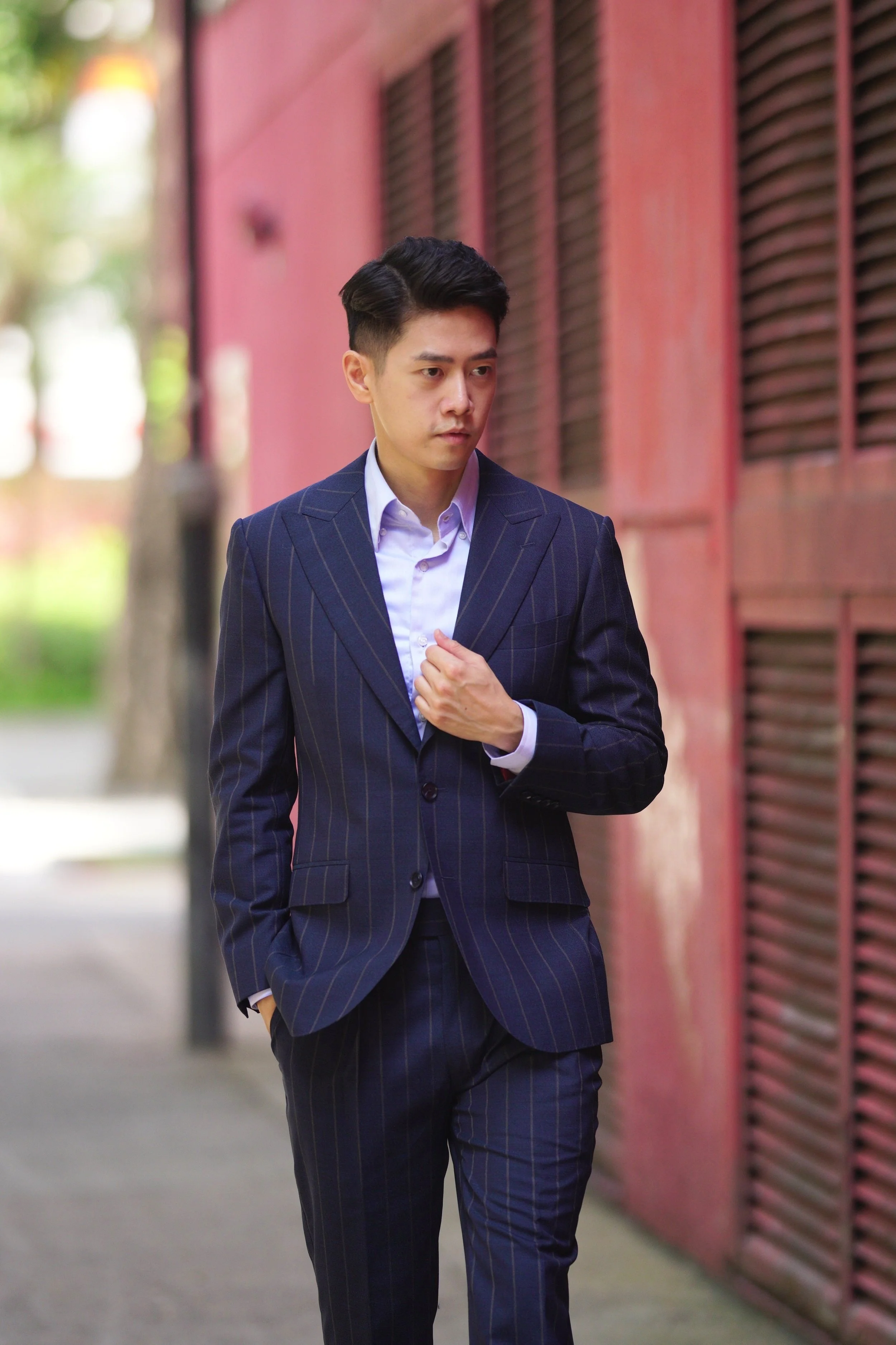 casual navy suit