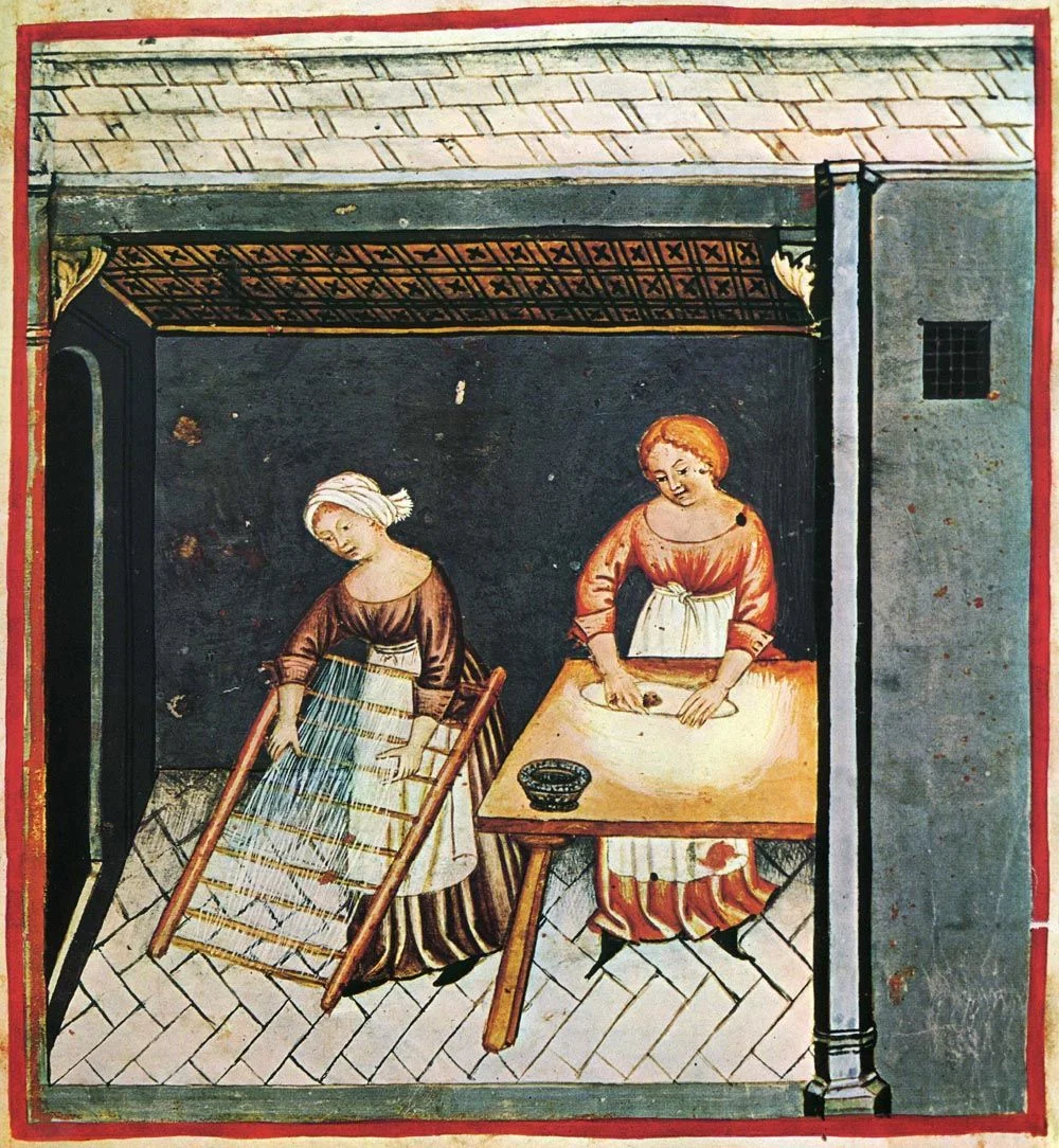 Medieval pasta making.