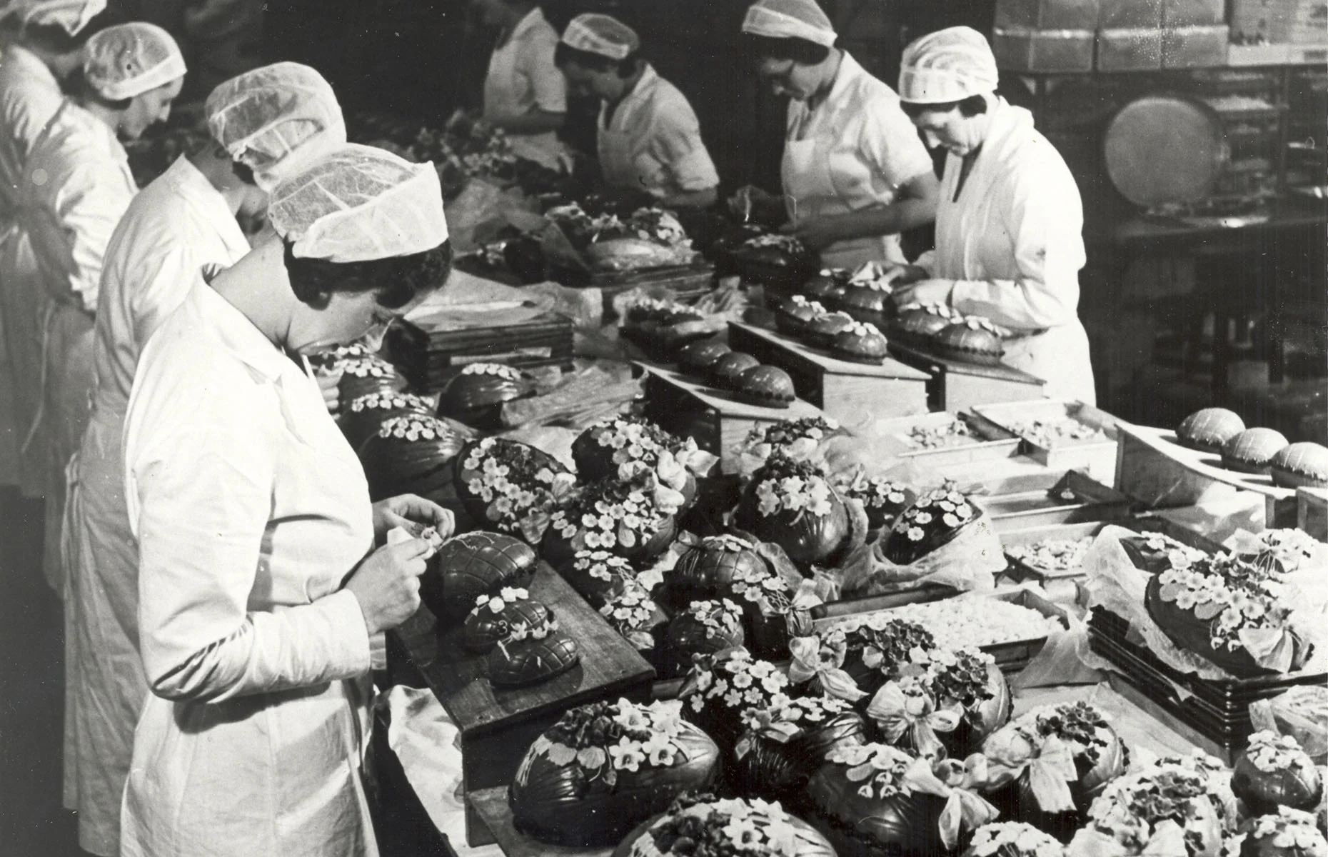 Easter egg production at Cadbury's.