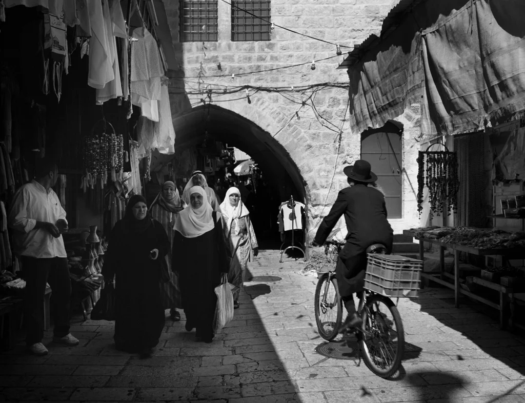 Market street leading North from the Wailing Wall out of the old City in East Jerusalem