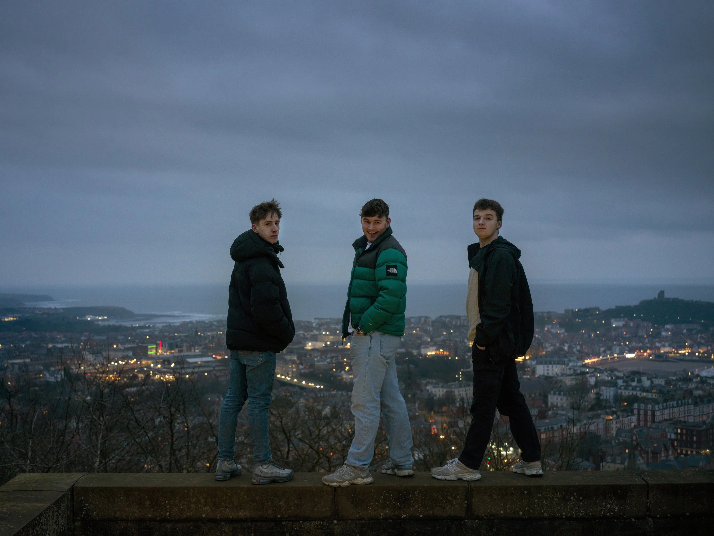 Charlie, 17 and Keane, 19, from Eastfield and Jack, 17 from Scarborough on Oliver's Mount, Scarborough 