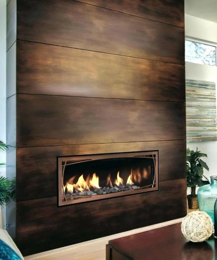 modern bronze aged fireplace