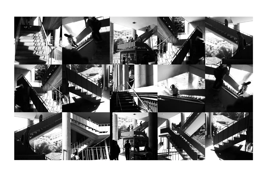  PARA ESCHER _ 100 x 165 cm, assemblage, fotografia. 