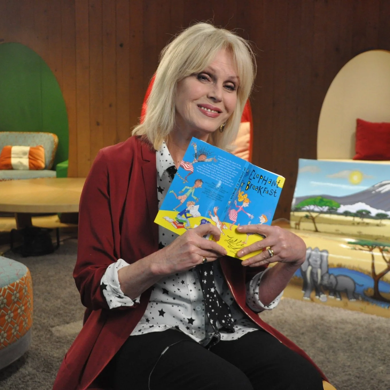 Joanna Lumley reading “An Elephant for Breakfast”