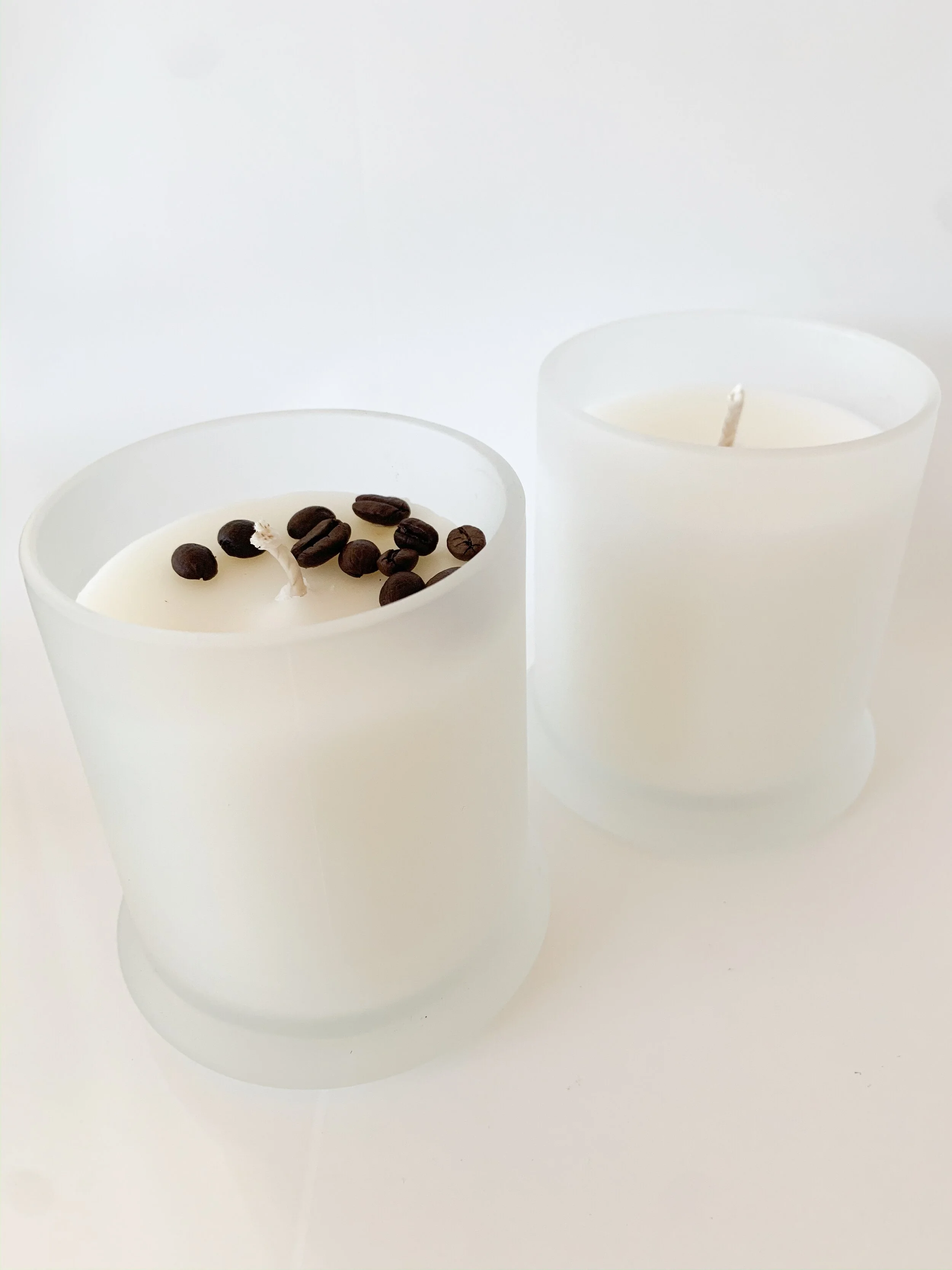 Large Frosted Glass Candle