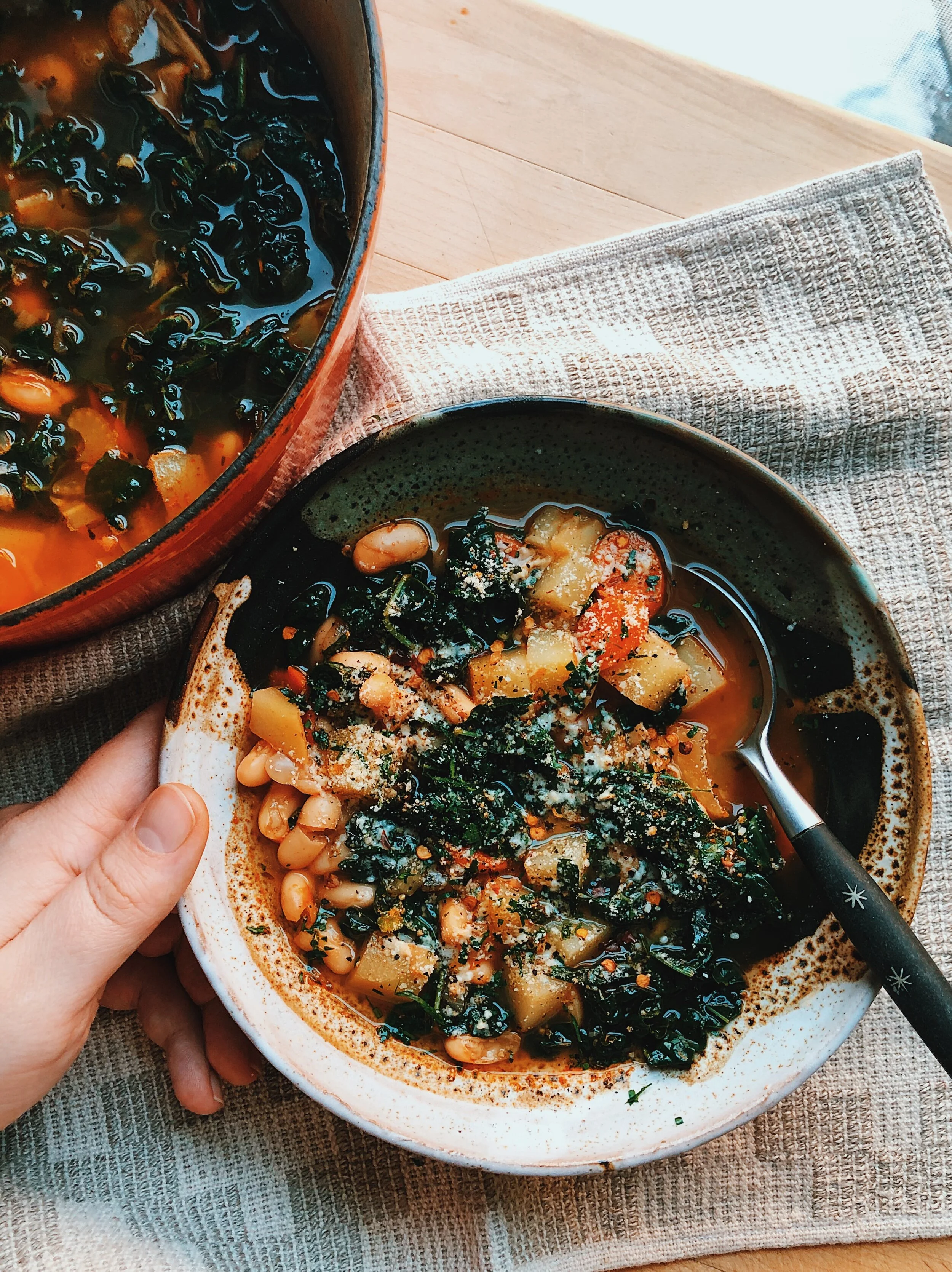 No Fuss Beans and Greens Soup