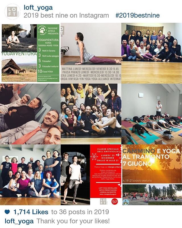 &bull;ecco il #2019bestnine di @loft_yoga &egrave; stato un anno bellissimo e le foto parlano da sole. Grazie a tutti di 💓.
Sicuramente il 2020 ci stupir&agrave; 💫#loftyoganovellara #novellarayogica #yogareggioemilia #yogaeveryday #yogaitalia #scuo