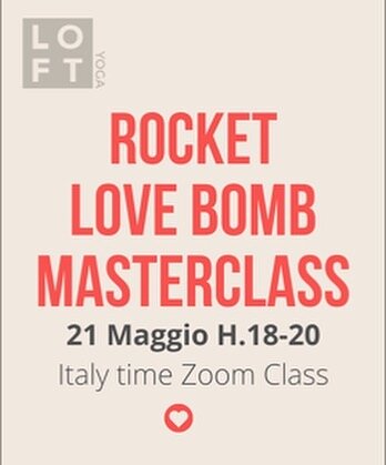 &bull;Rocket Yoga LOVE BOMB Masterclass&bull;
21-Maggio H.18-20 🕢 🇮🇹 classe guidata da @leonrocketlondon_  @cristian.sassi.yoga @maayanyoga.  @davide_rocket ➡️ in diretta da tre diverse parti del modo, quattro insegnanti di Rocket Yoga guideranno 