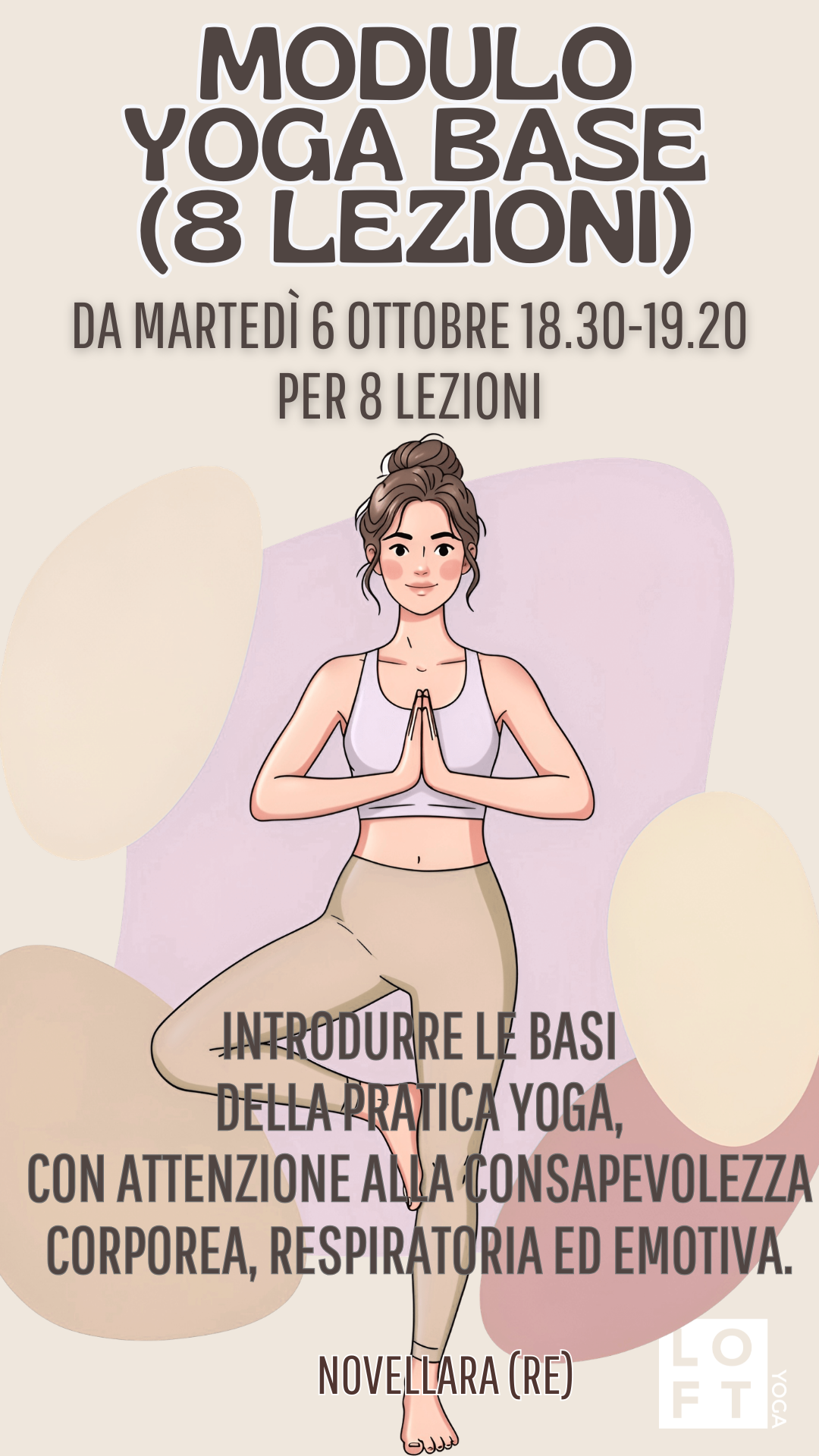  MODULO YOGA BASE PER 8 LEZIONI DAL 6 OTTOBRE