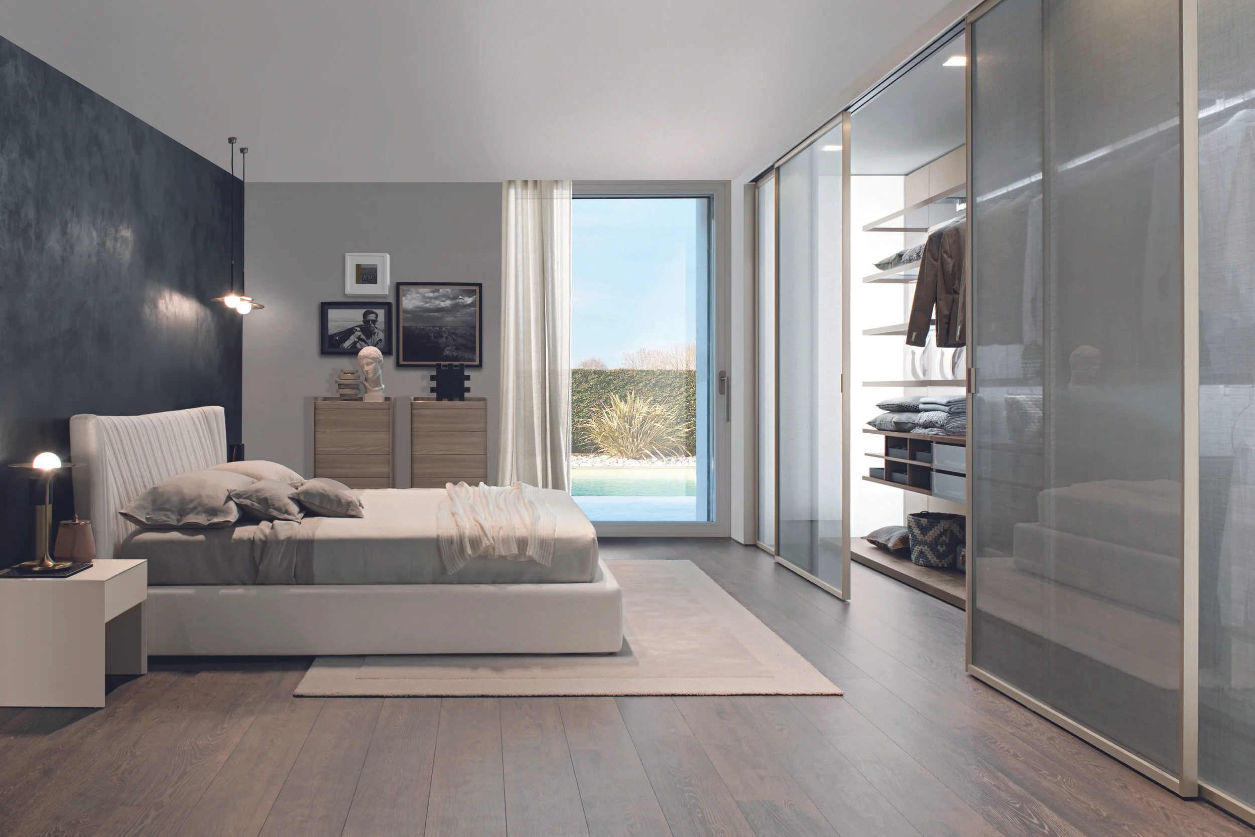 custom closet modern bedroom
