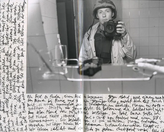 Page of the photographers travel journal, 1992