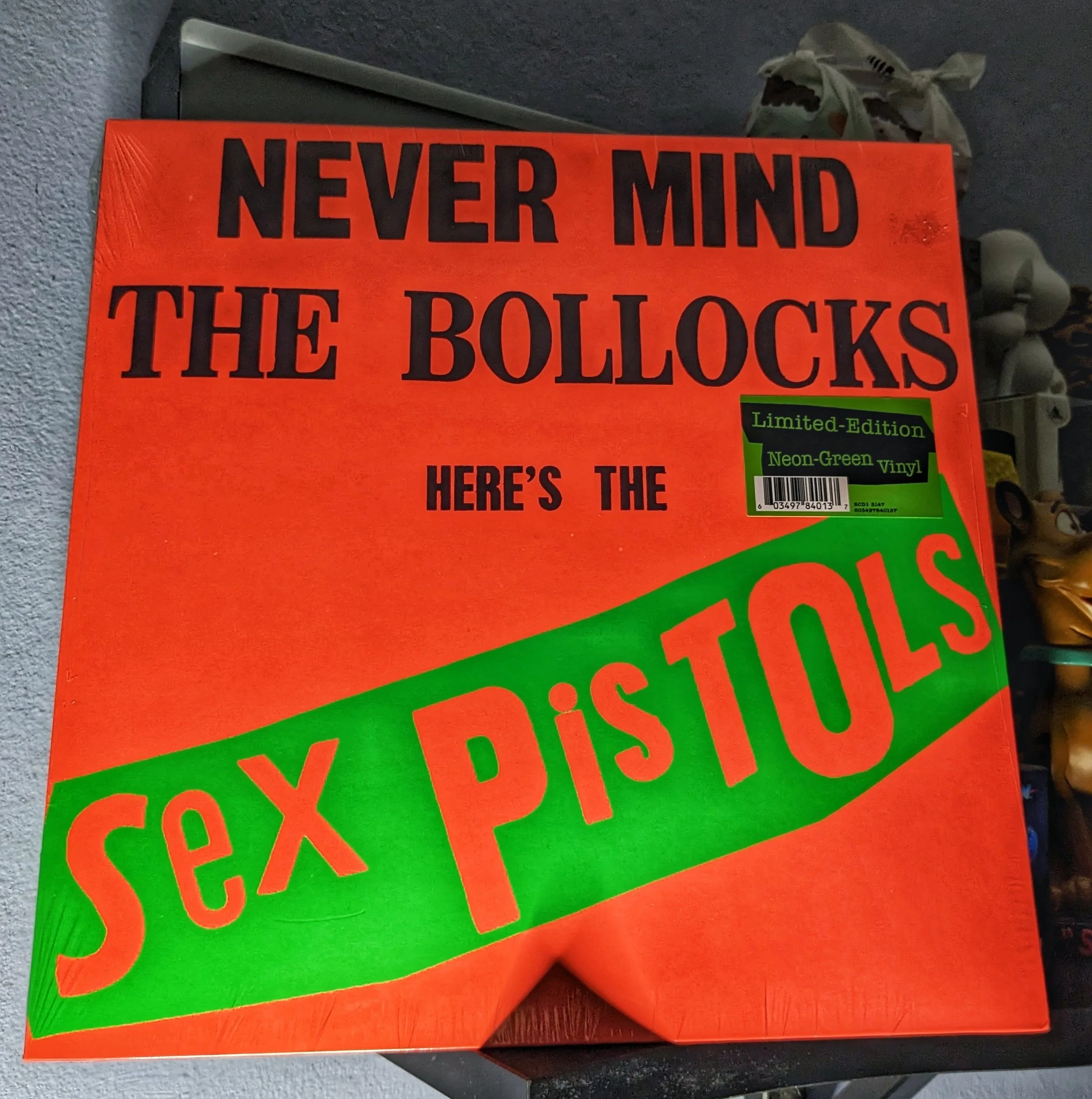Never Mind The Bollocks Here's The Sex Pistols Phantom Squid Records Neon Green (2).jpeg