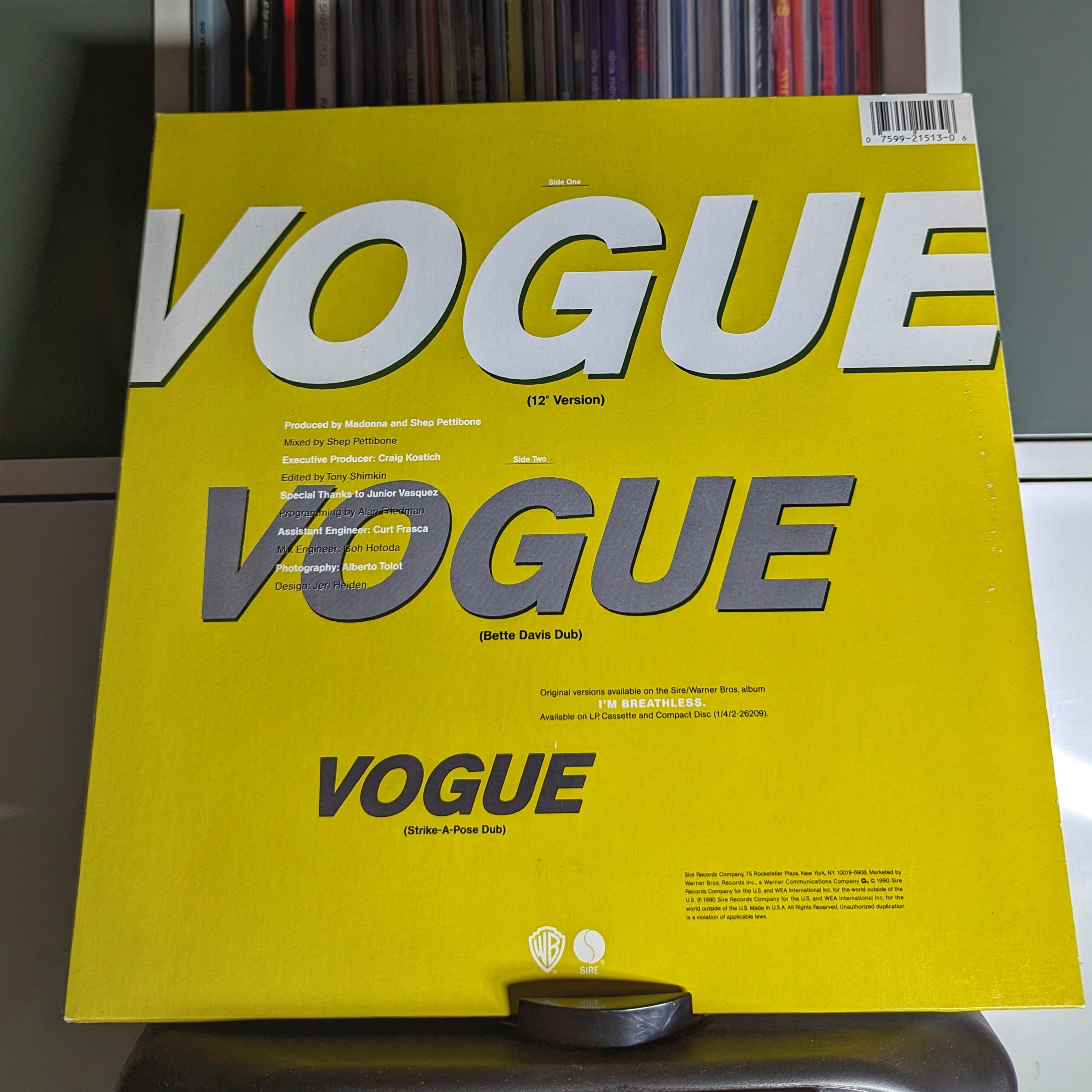 Madonna - Vogue (Sire, Warner Bros. Records) 12", Maxi Single