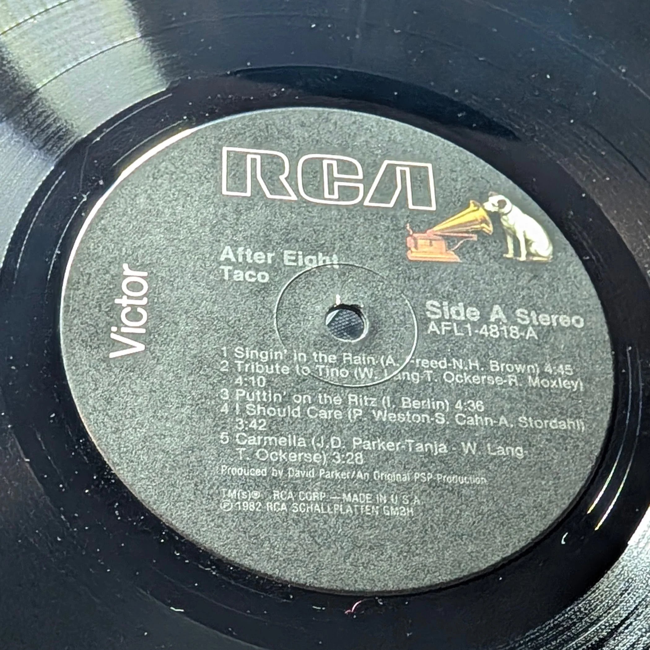 Taco After Eight vinyl record album center label RCA Victor Records