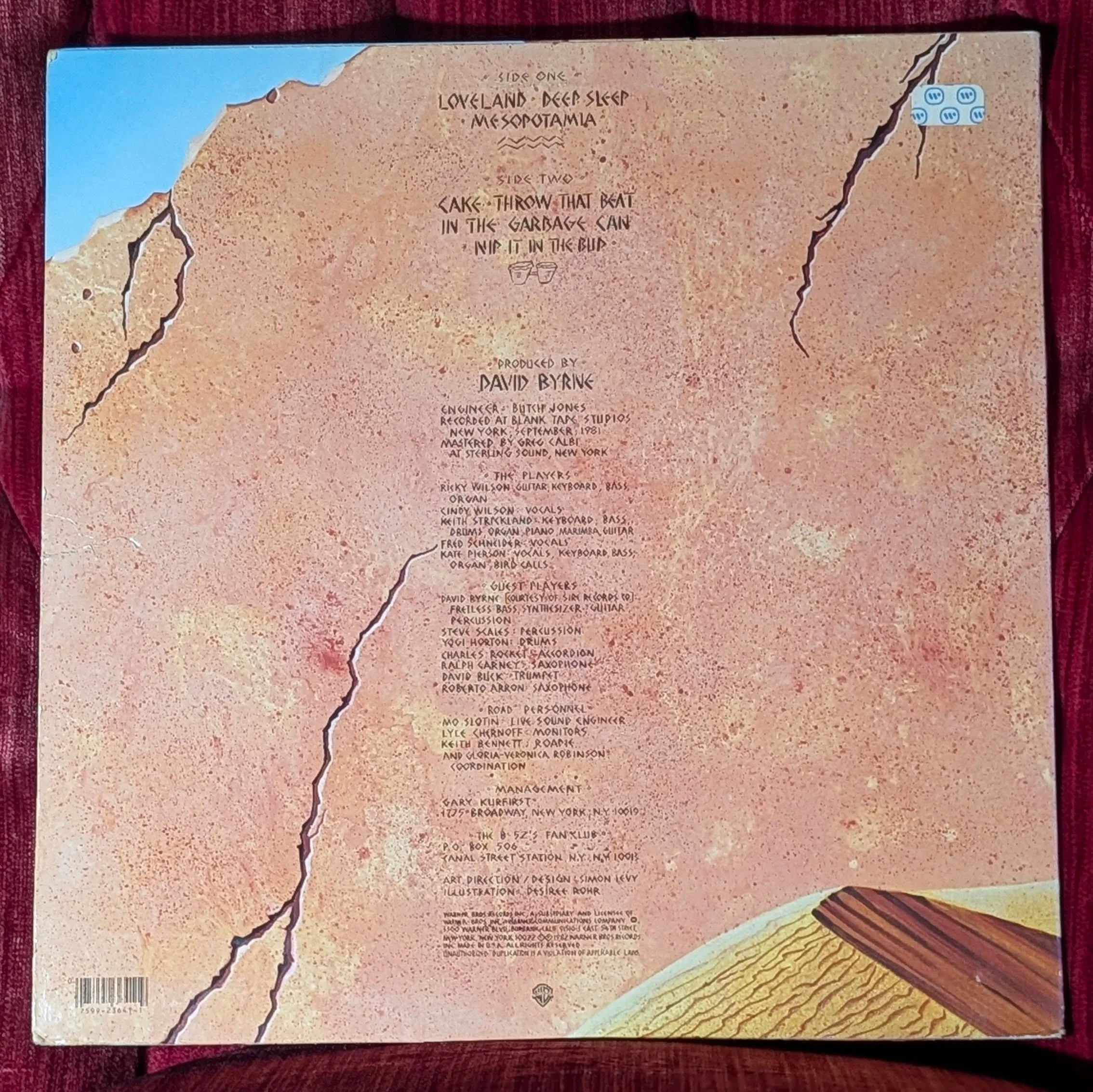 The B-52's Mesopotamia vinyl record album center label Warner Bros Records Produced by David Byrne (Copy)