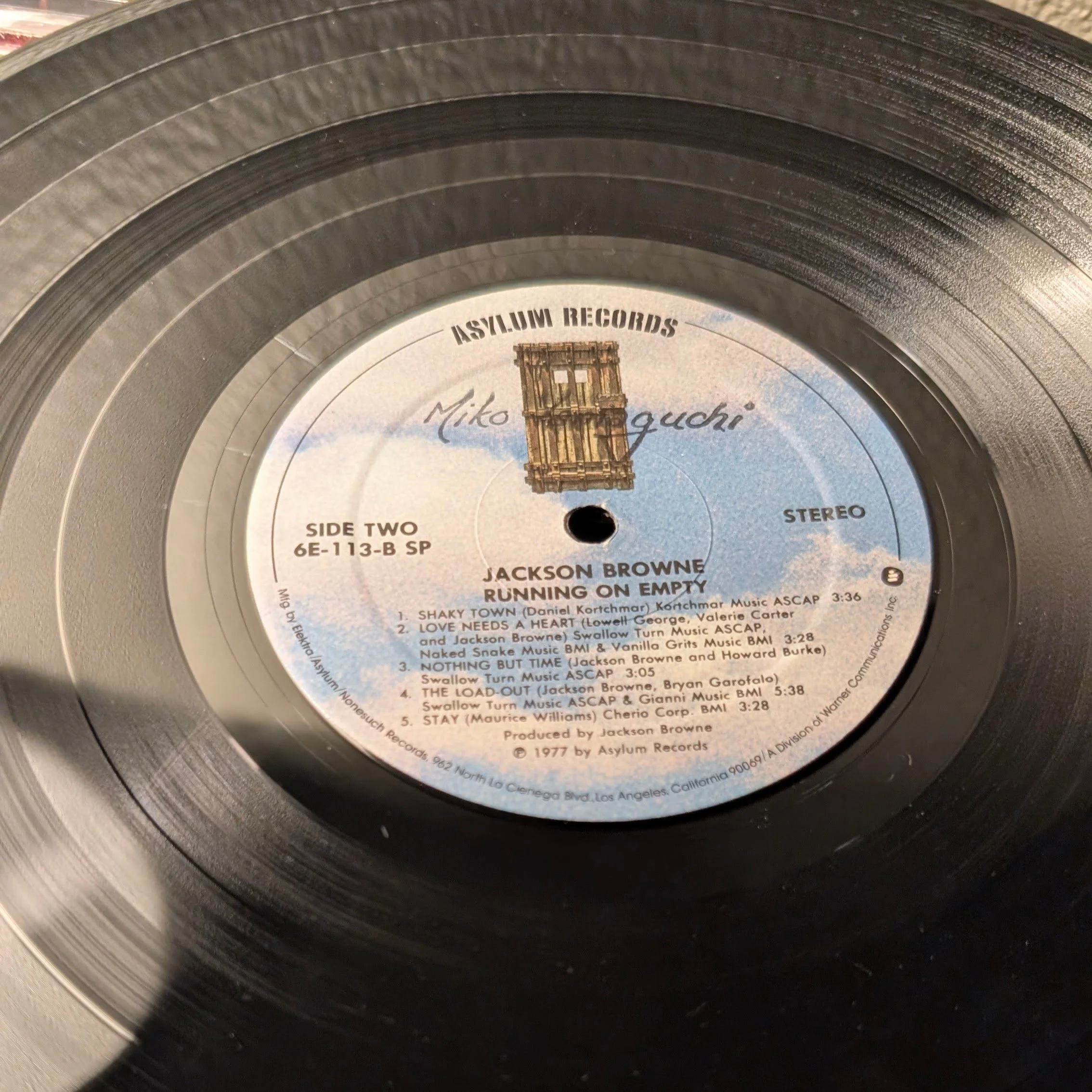 Jackson Browne – Running On Empty (12" LP, 1977 US Pressing)