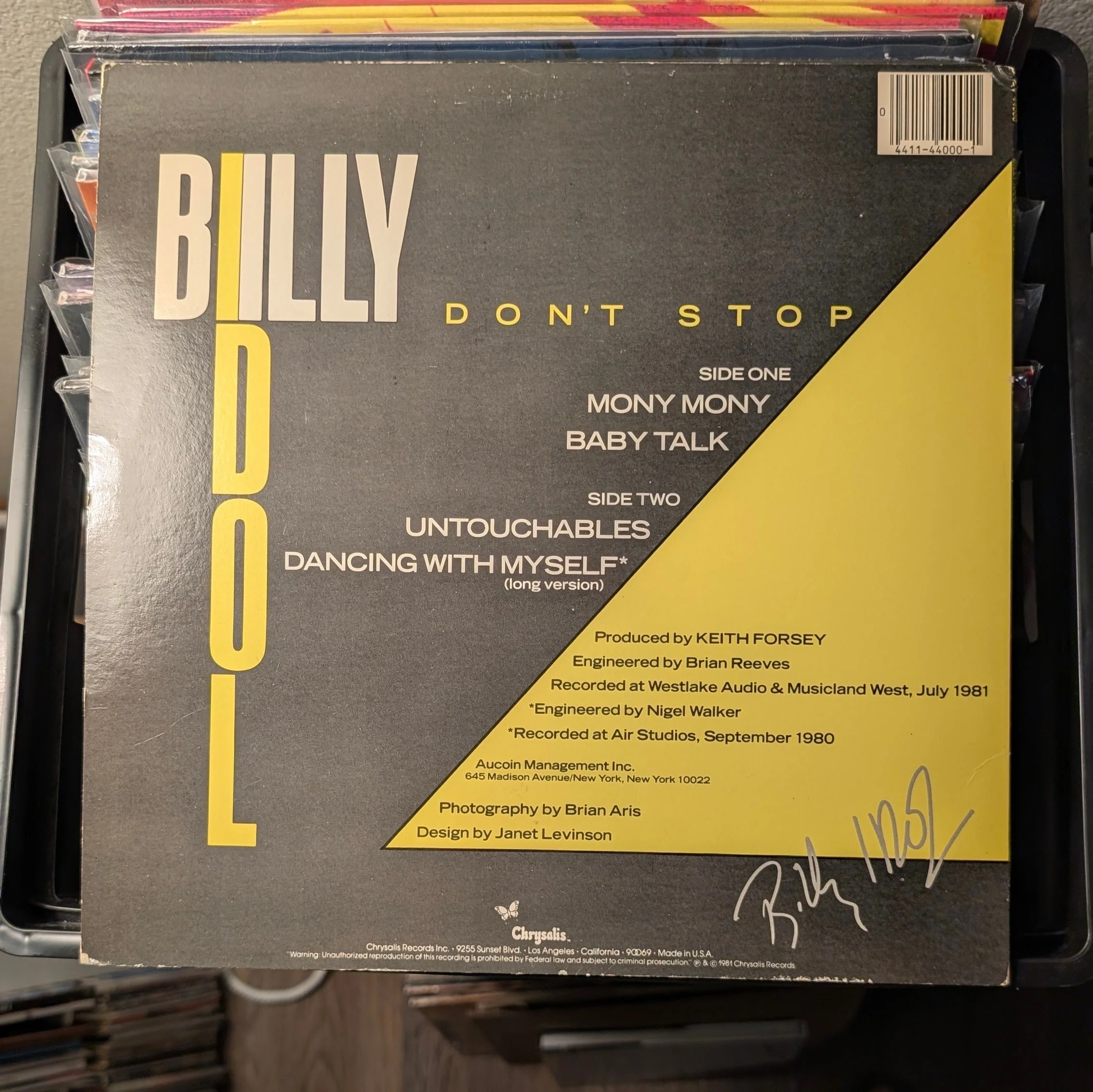 Billy Idol – Don't Stop (12" EP, 1981)